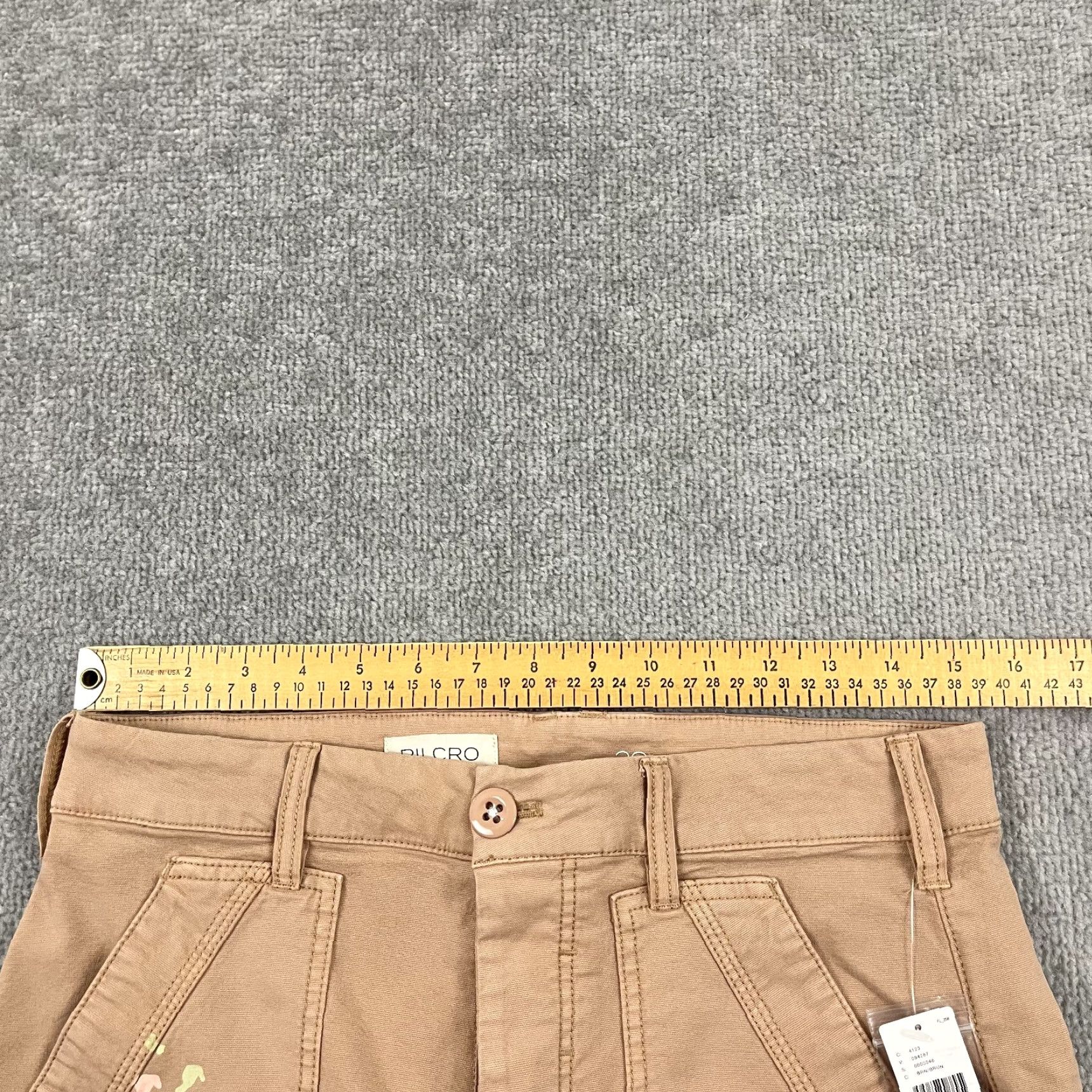 Vintage Pilcro Millie Low Slung Barrel Pants Womens 29 Brown Paint Splatter Modern Art Size 29" - 4 Thumbnail