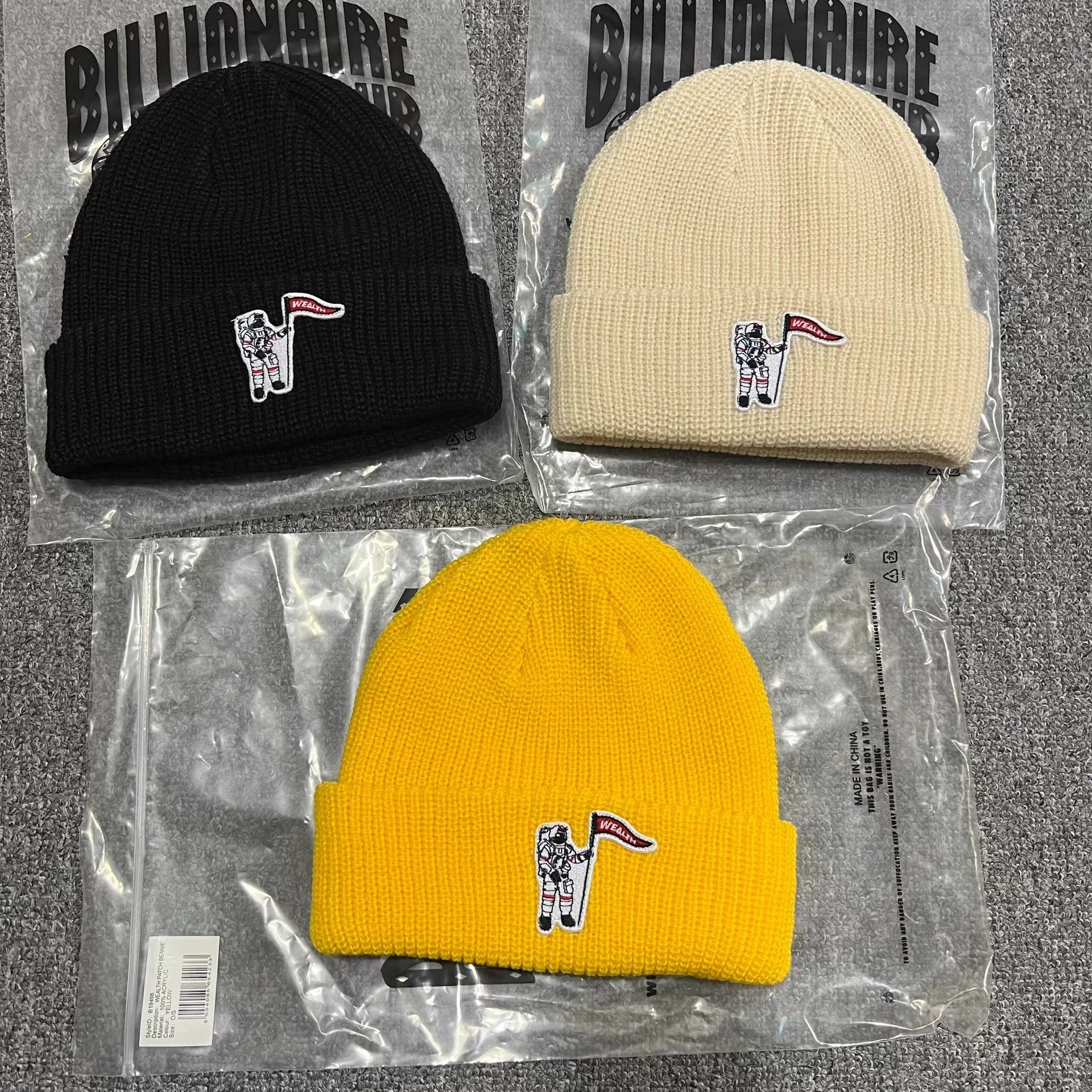 Billionaire Boys Club BBC EU Astronaut Embroidered Knit Beanie Q7 Size ONE SIZE - 1 Thumbnail