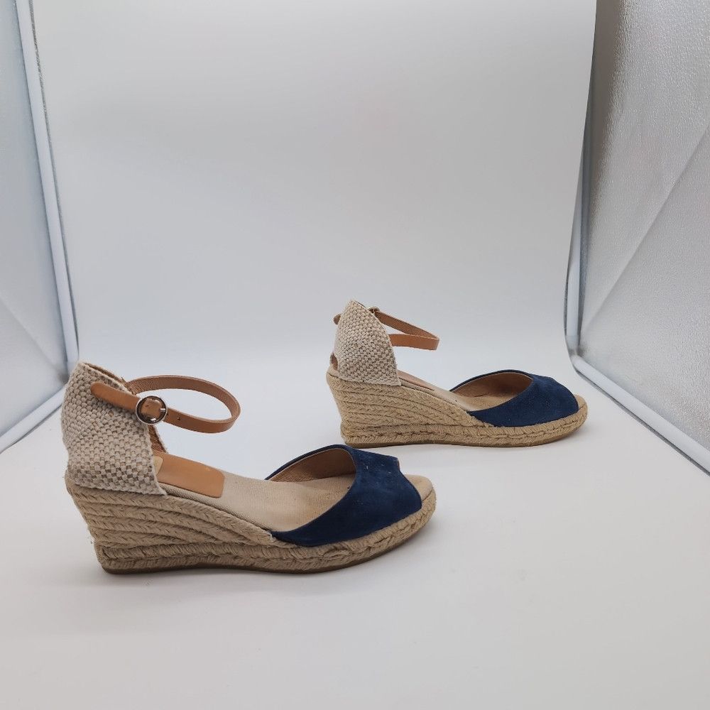 Designer Kanna Spain Espadrilles Sz 7.5 Elegant Blue Wedge Sandals Size US 7.5 / IT 37.5 - 5 Thumbnail
