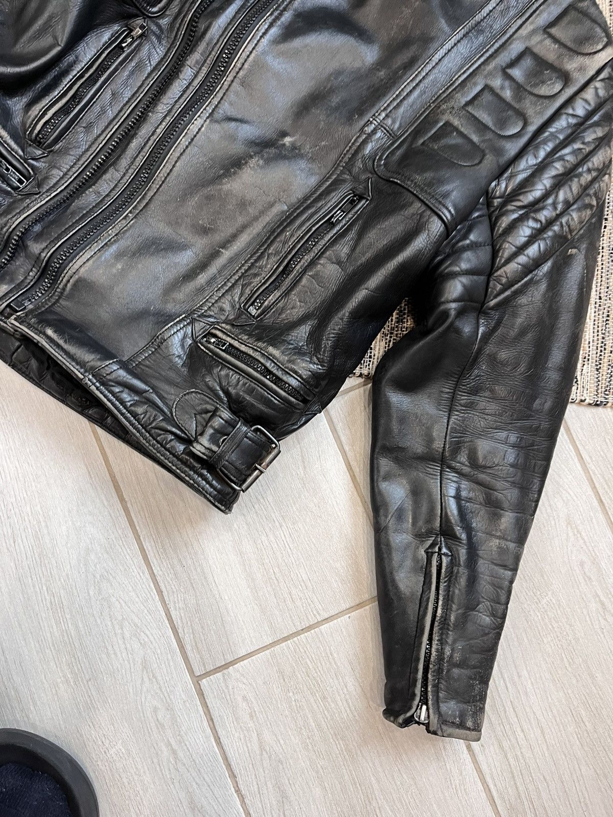 Vintage Vintage MOTO Leather Jacket Racing Motorcycle Biker faded Size US M / EU 48-50 / 2 - 4 Thumbnail