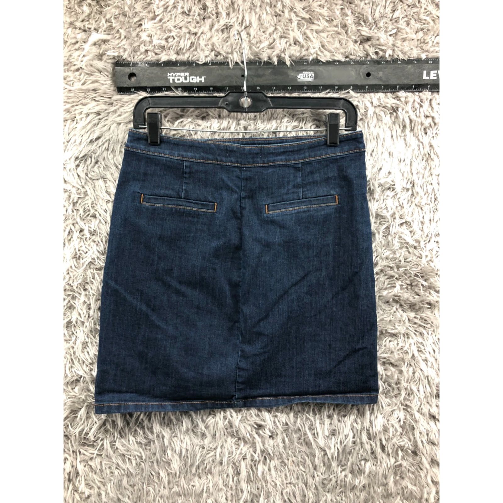Loft LOFT Skirt Womens Size 2 Blue Denim Pencil Midi Button Closure Slit, Machine Washable, Solid, Mid Rise, Denim, 60s? Size 26" / US 2 / IT 38 - 6 Thumbnail