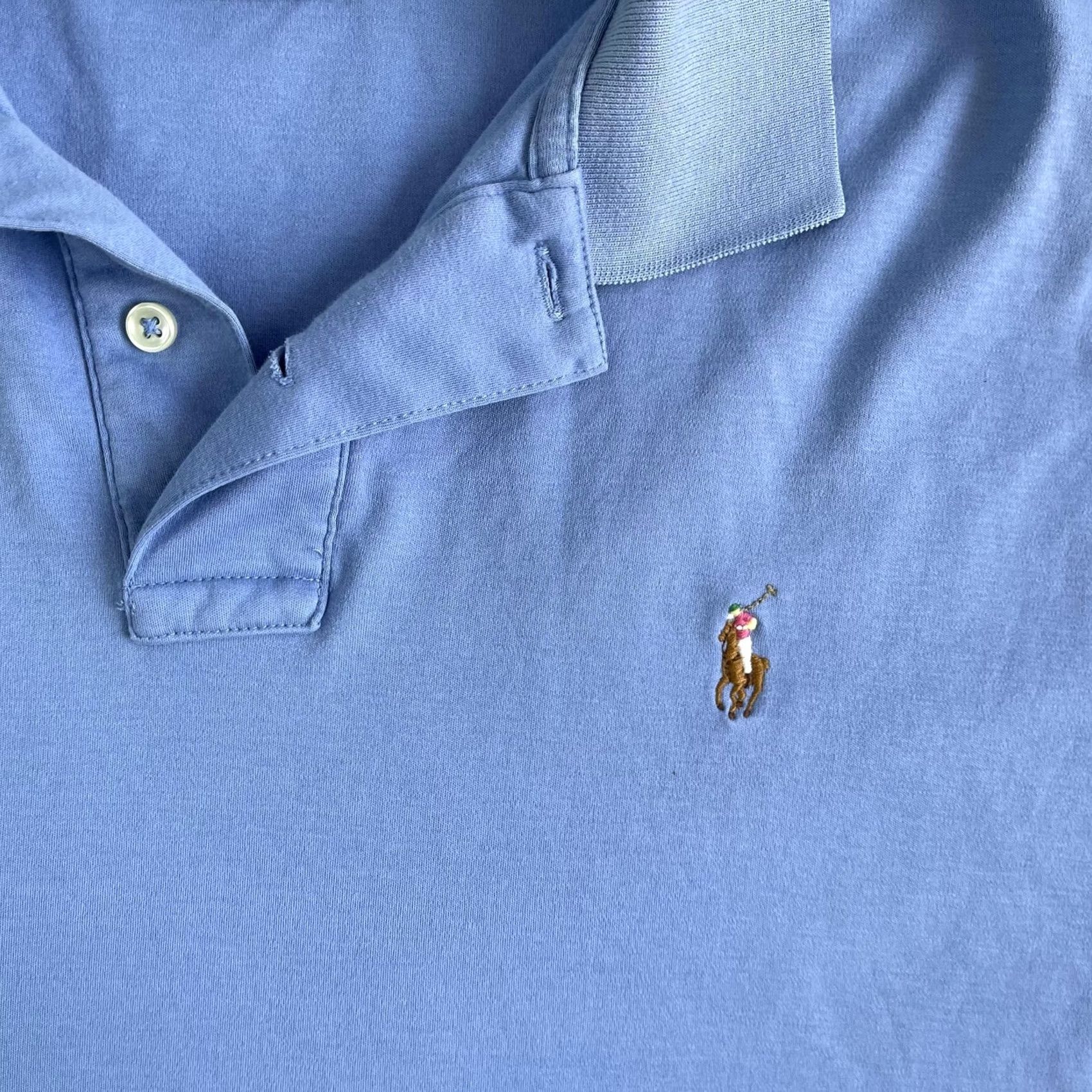 Polo Ralph Lauren Polo Ralph Lauren Polo Shirt Mens 2XL Blue Pima Interlock Short Sleeve Pony Logo Shirt Size US XXL / EU 58 / 5 - 2 Thumbnail