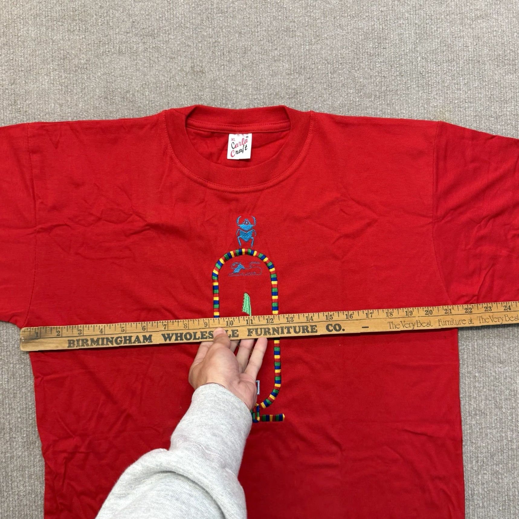 Vintage VINTAGE Egyptian Hieroglyphics T Shirt Mens XL 90s Carlo Craft Graphic Red Tee Size US XL / EU 56 / 4 - 5 Thumbnail