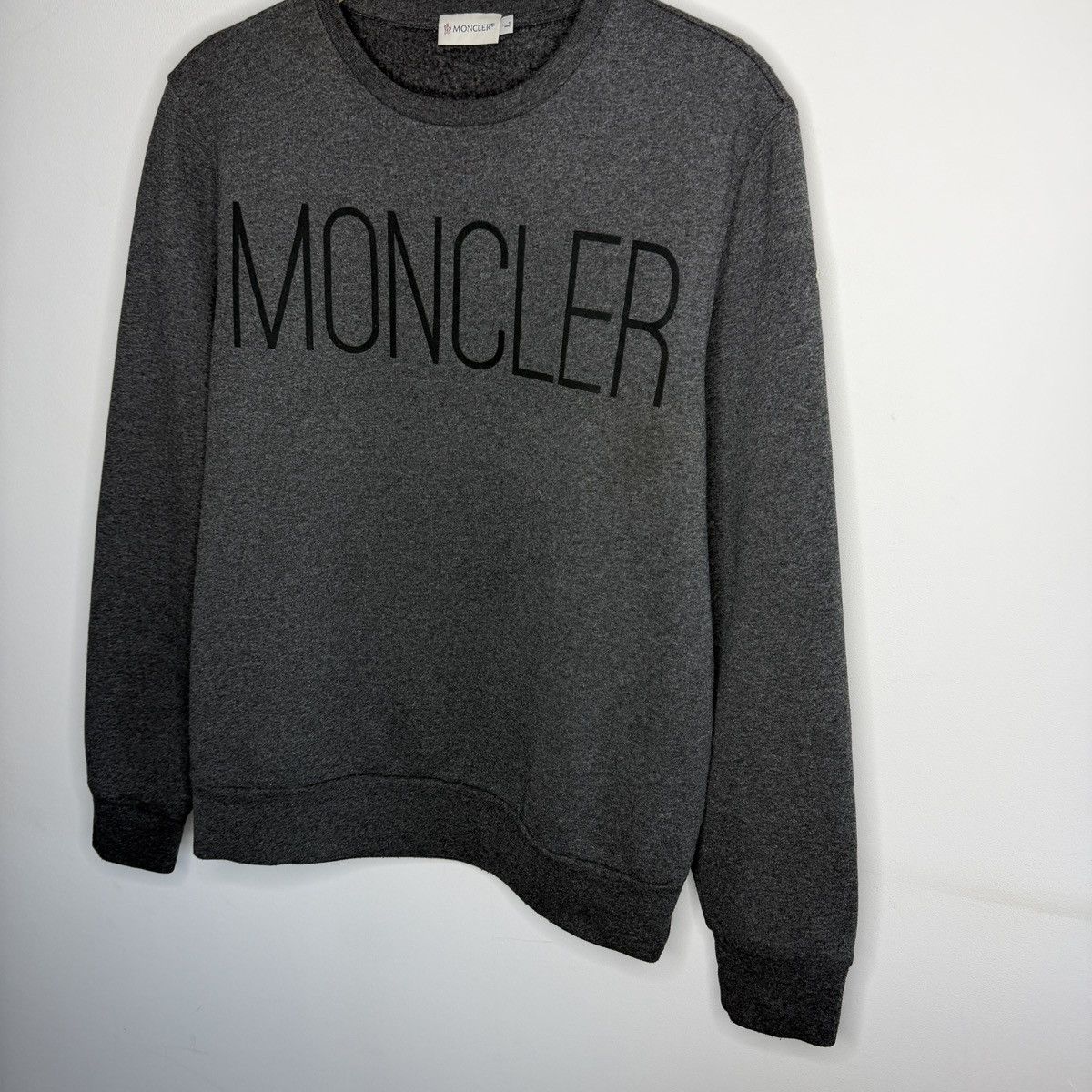 Moncler Moncler Sweatshirt Crewneck Grey Logo Size US M / EU 48-50 / 2 - 2 Thumbnail