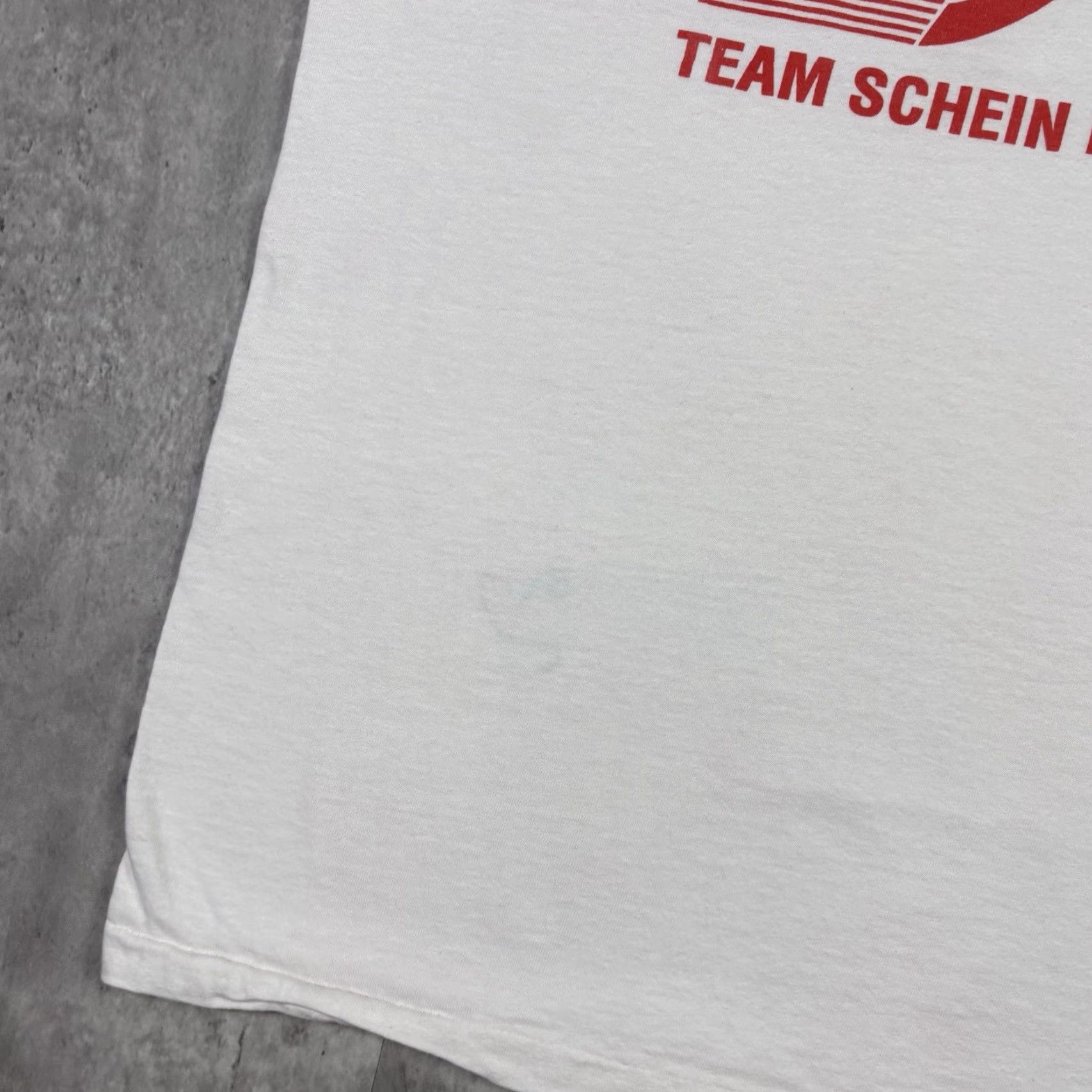 Hanes VINTAGE 80s Team Schein Day 92 Promo T Shirt White Adult Large Hanes Crew Neck Short Sleeve Graphic Print Disney Cars Stitch Angel Blue Cotton Mens Size US L / EU 52-54 / 3 - 7 Thumbnail