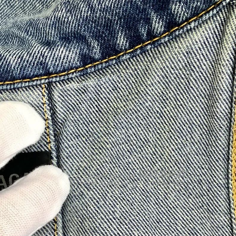 Balenciaga Balenciaga Blue Washed Aged Cotton Collar Single Breasted Size US L / EU 52-54 / 3 - 9 Thumbnail