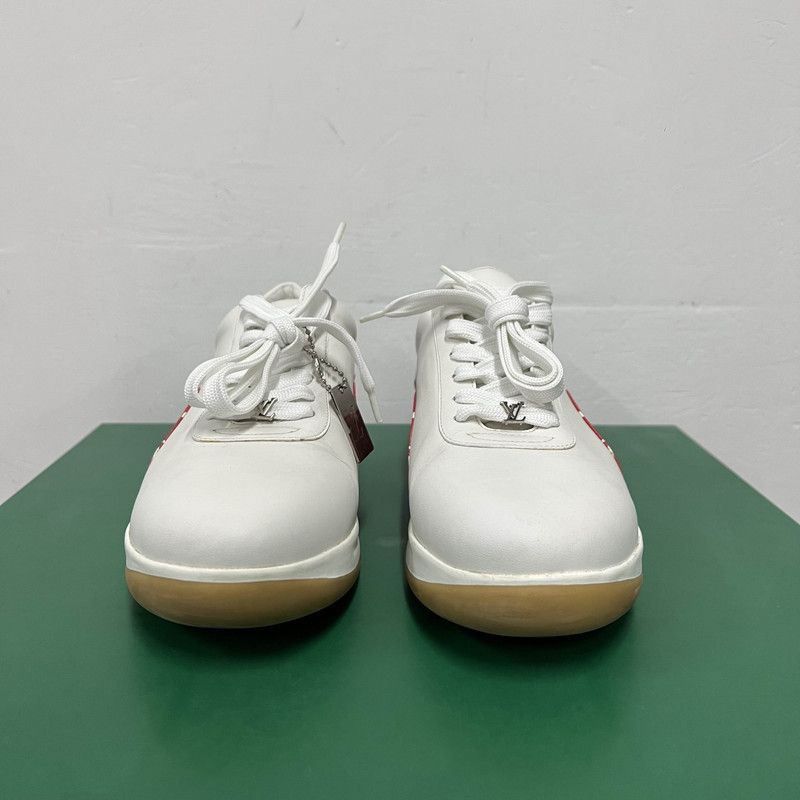 Louis Vuitton Louis Vuitton Low-Top Red & White Sneakers - Size US 8 / EU 41 - 2 Thumbnail