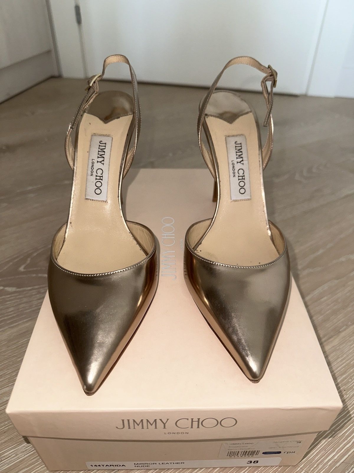 Jimmy Choo Jimmy Choo gold heels Size US 8 / IT 38 - 5 Thumbnail
