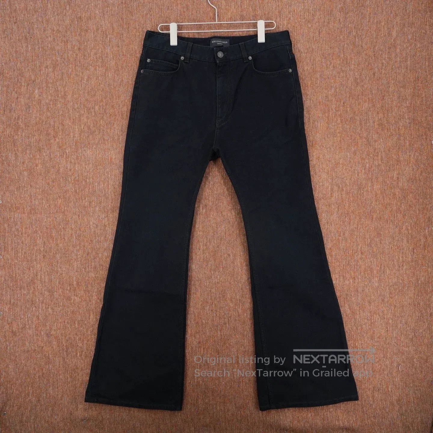 Balenciaga 24 Black Flared Denim Jeans.