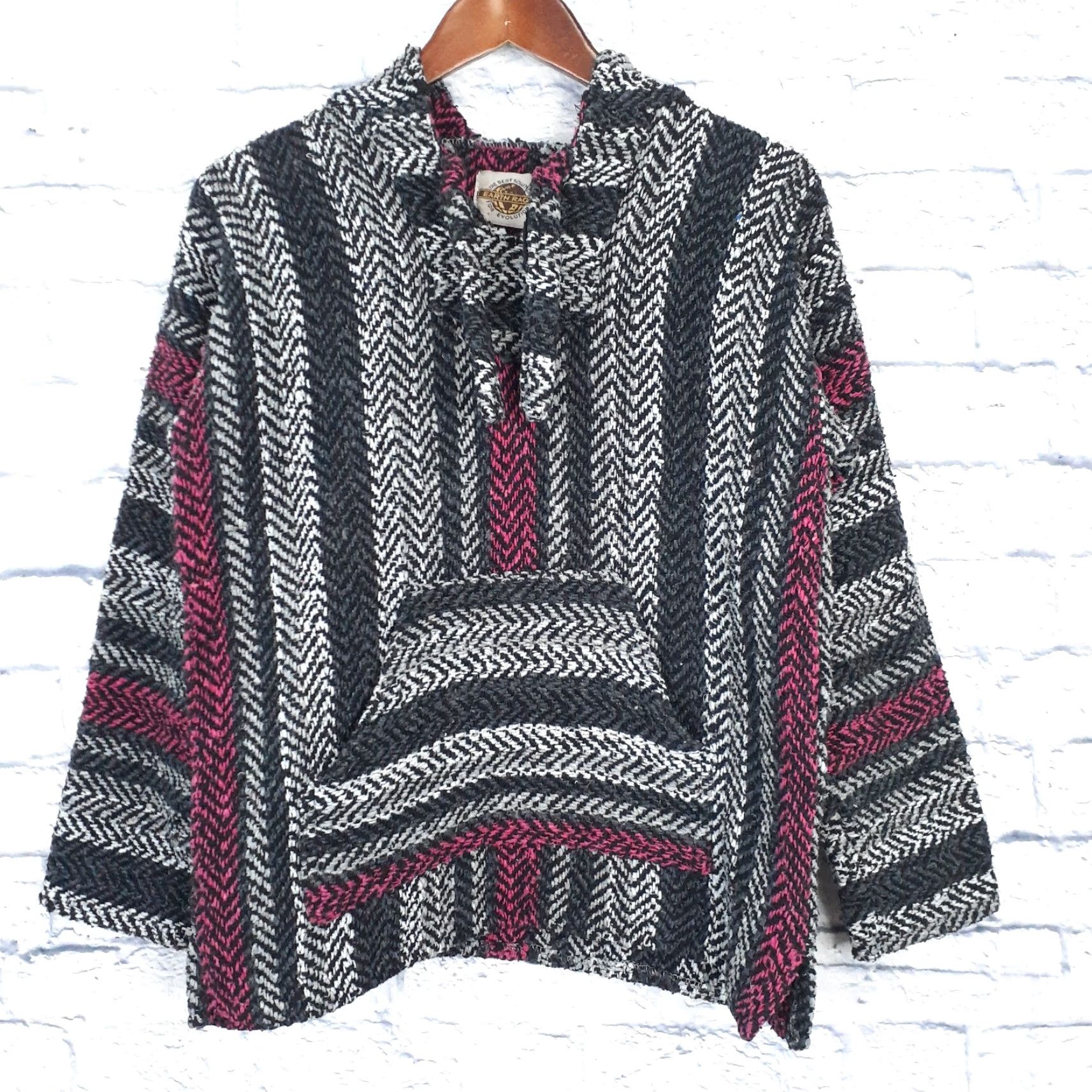 Vintage VINTAGE Earth Ragz Baja Surfer Festival Travel Hoodie Knit Poncho Unisex Small Size US S / EU 44-46 / 1 - 2 Thumbnail