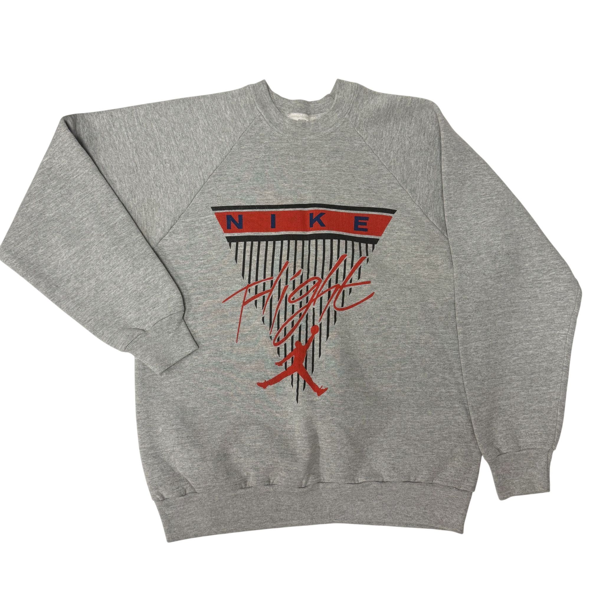 Fruit Of The Loom Vtg HEATHER NIKE FLIGHT Air Jordan USA 50/50 Sweatshirt Size US L / EU 52-54 / 3 - 3 Thumbnail