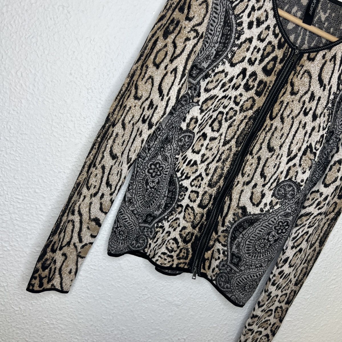 Designer Marc Cain Zip Cardigan Wool Sweater Jacket Jumper Leopard Size M / US 6-8 / IT 42-44 - 2 Thumbnail