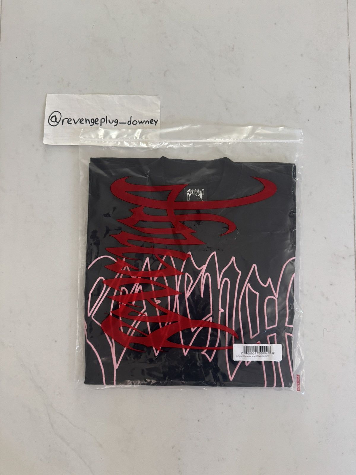 Revenge Revenge Outline Arch Tee Black/Pink Size US M / EU 48-50 / 2 - 1 Thumbnail