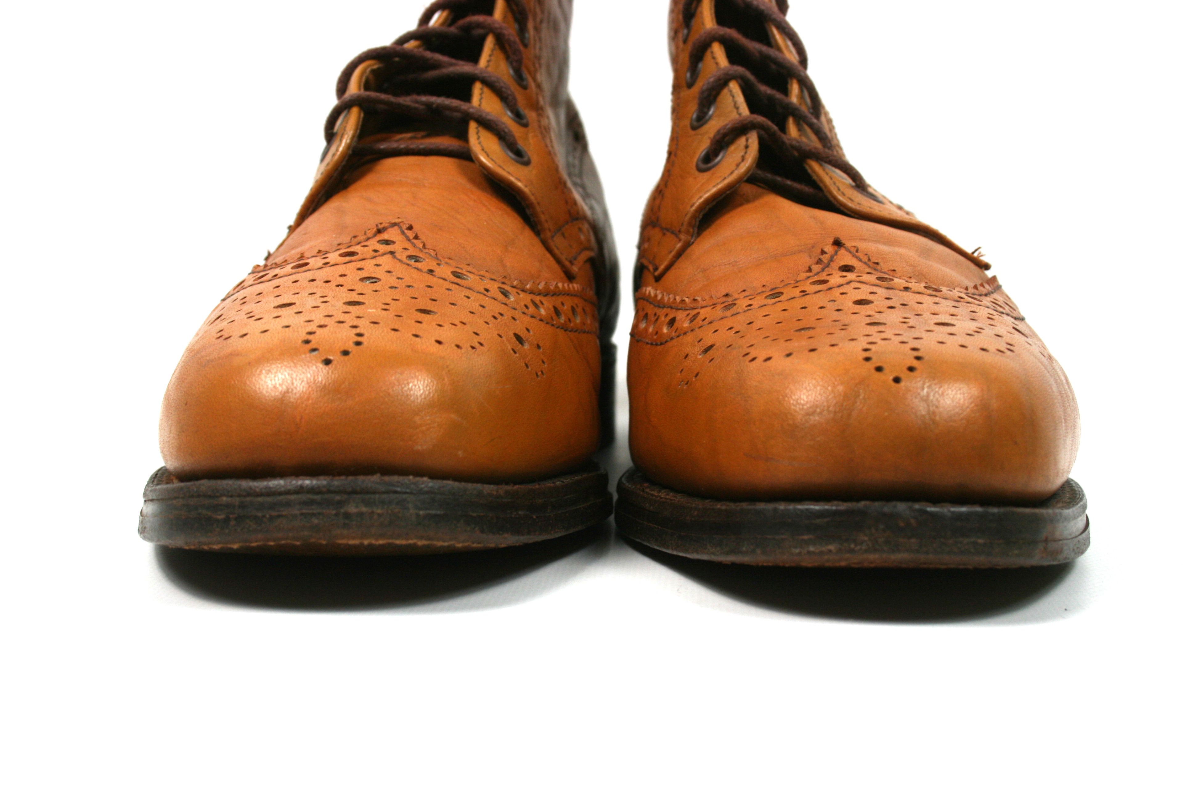 Sanders Leather Brogue Boots Made in England Size US 12 / EU 45 - 3 Thumbnail