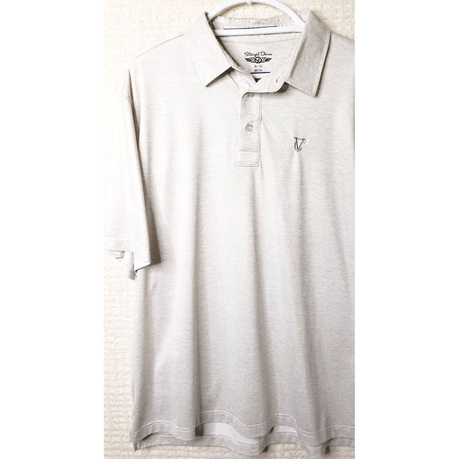 Vintage Straight Down Golf Polo Shirt Mens XL Heathered Gray Short Sleeve VC Logo on Chest Size US XL / EU 56 / 4 - 4 Thumbnail