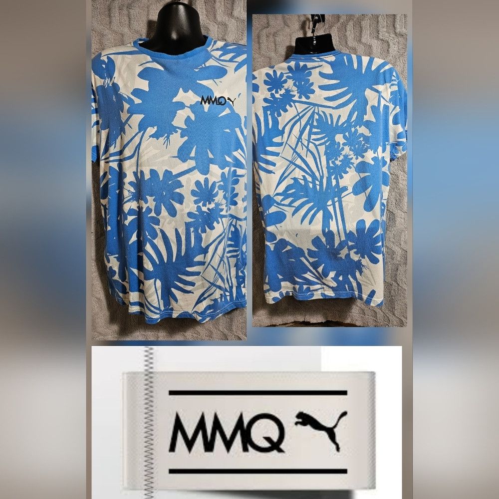 Puma MMQ x Puma Blue White Palm Resort T Shirt Men XL Size US XL / EU 56 / 4 - 1 Thumbnail