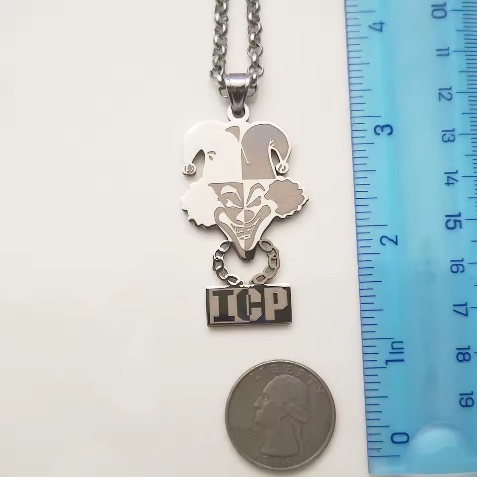 Jewelry Punk Gothic Stainless Steel Clown Pendant Necklace Chain Size ONE SIZE - 4 Thumbnail