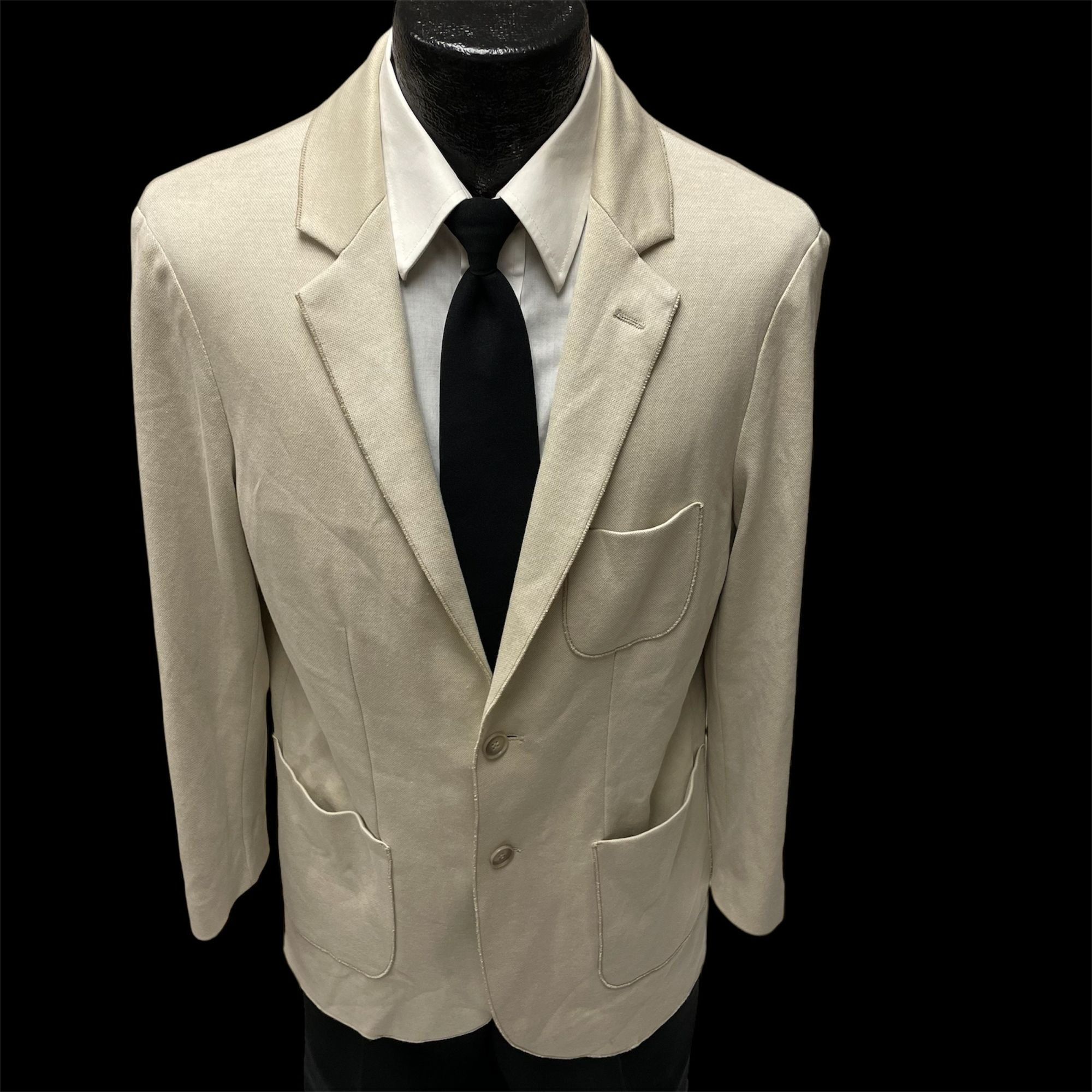 BUGATCHI Bugatchi Italy Natural SAND Sport Coat KNIT Cotton Jacket Size 40R - 1 Thumbnail