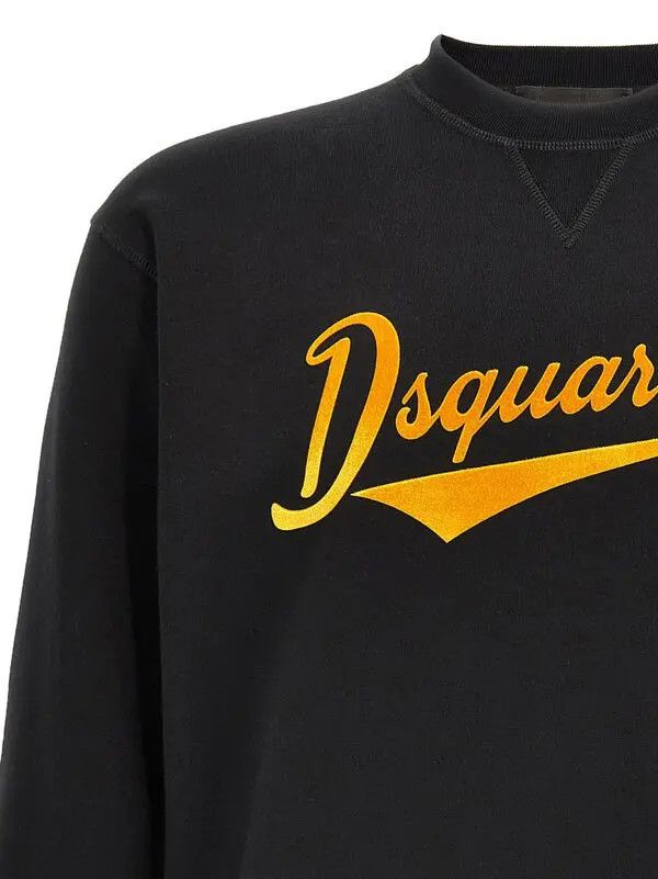 Dsquared2 o1mle0126 Velvet Logo Sweatshirt in Black Size US M / EU 48-50 / 2 - 3 Thumbnail