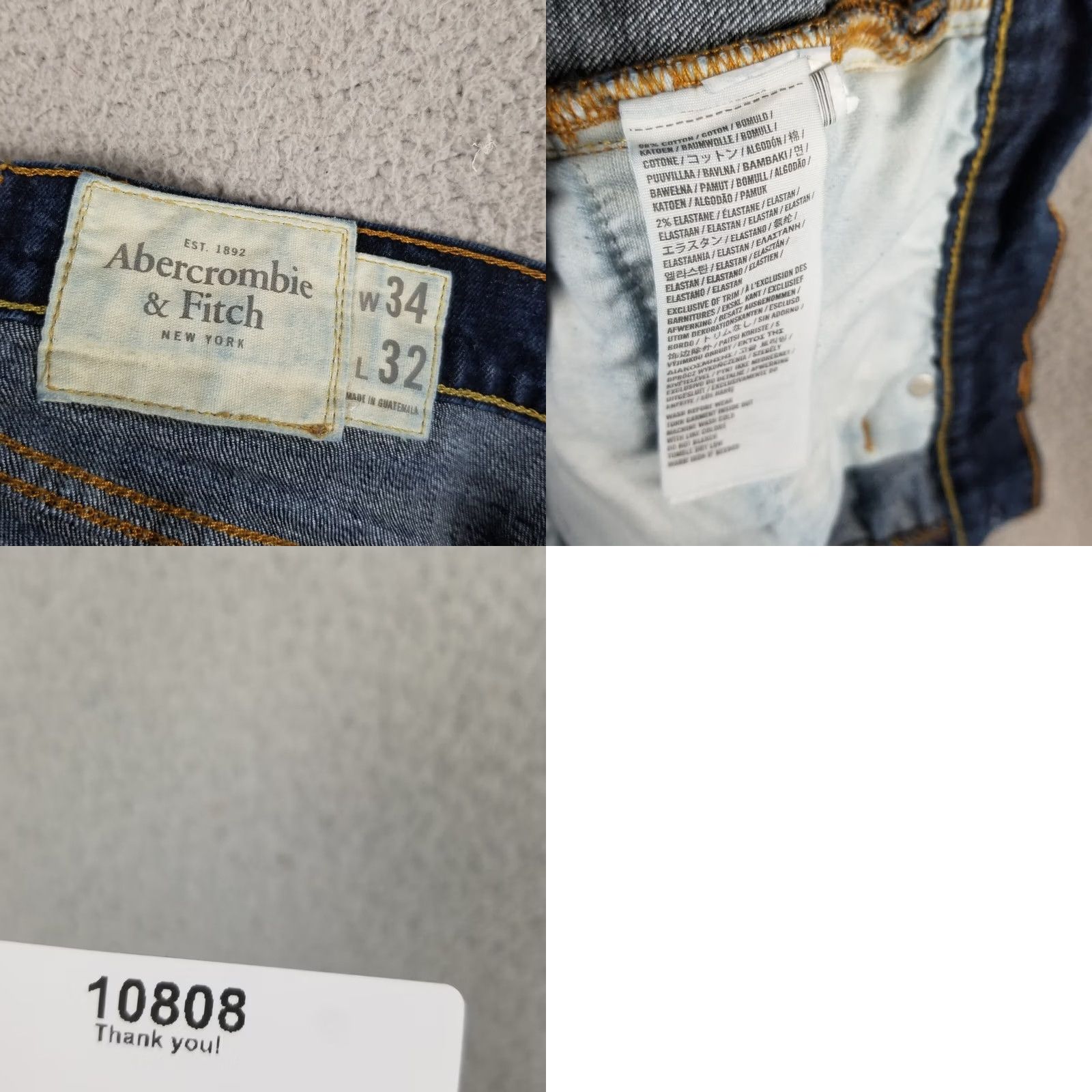 Abercrombie & Fitch Vintage Abercrombie & Fitch Jeans Mens 34x32 Button Fly Denim Straight Leg Blue 90s Preppy Jeans Mens Regular Size 34x32 Size US 34 / EU 50 - 8 Thumbnail