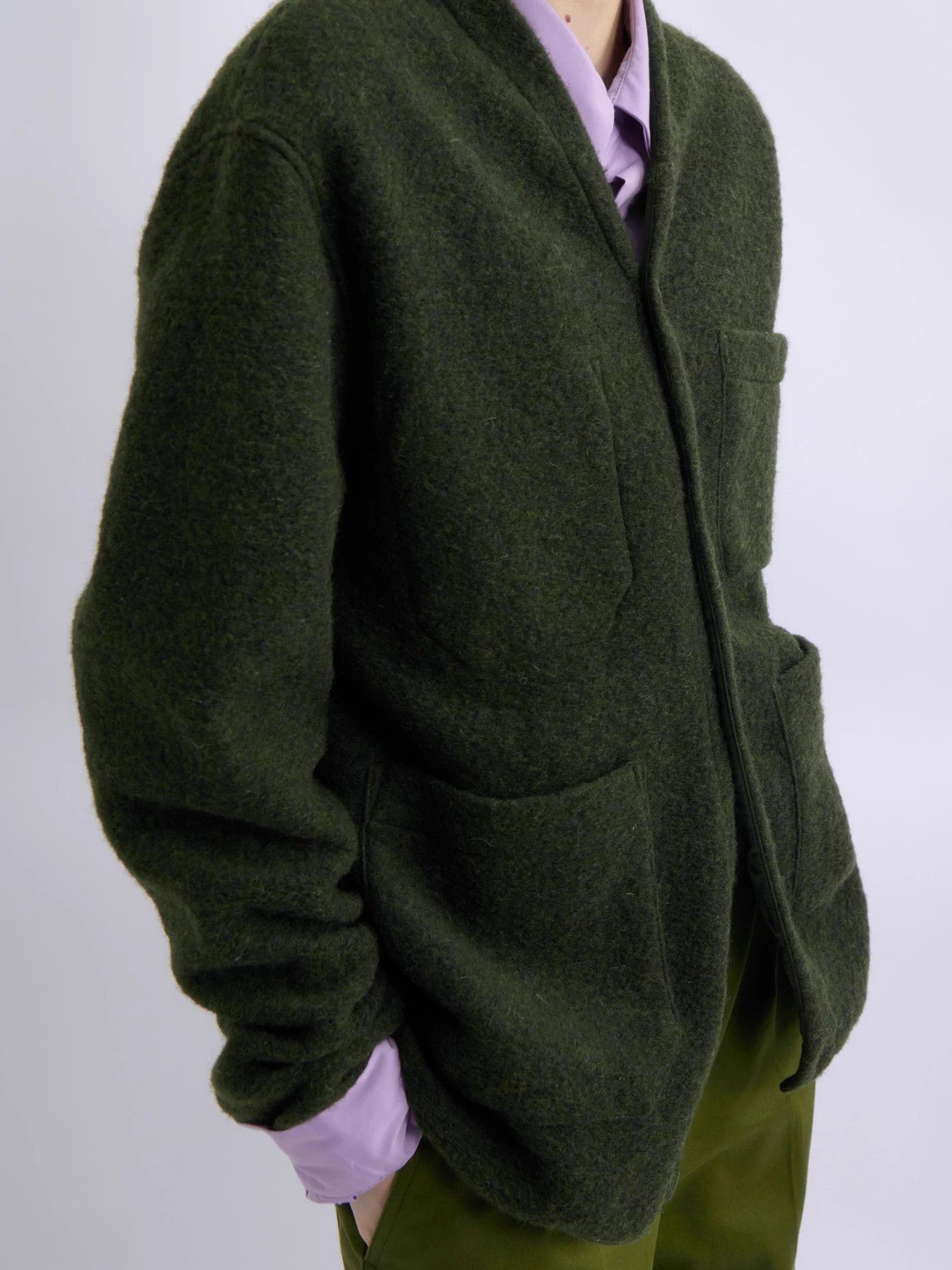 Other UNIVERSAL WORKS Moss Green Oversized Wool Cardigan Size M / US 6-8 / IT 42-44 - 6 Thumbnail