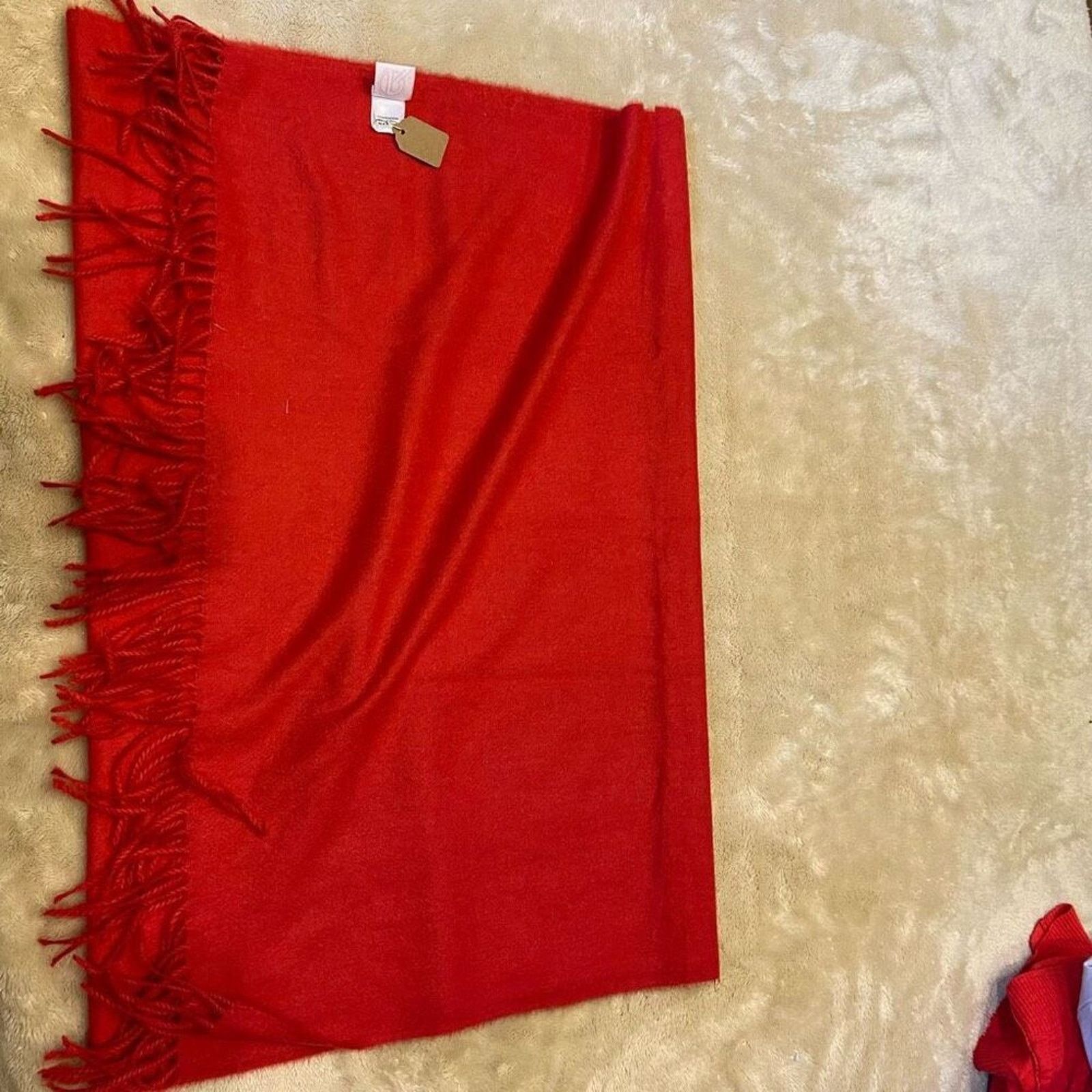 Other Red Pashmina Fringed Scarf | Sz OS Size ONE SIZE - 2 Thumbnail