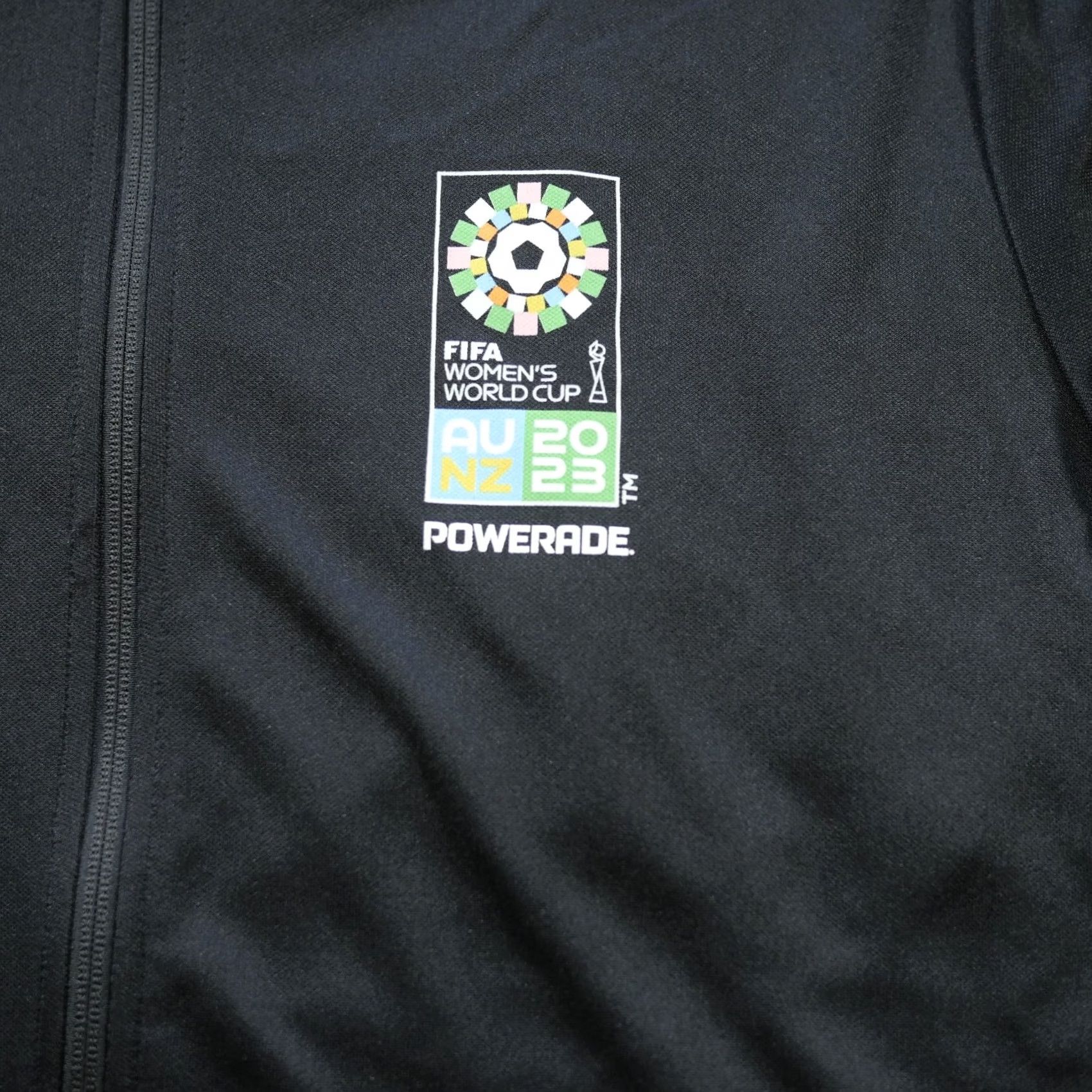 Adidas VINTAGE adidas Jacket Mens XL Black White Soccer Fifa World Cup Recycled Tracksuit Size 46R - 3 Thumbnail