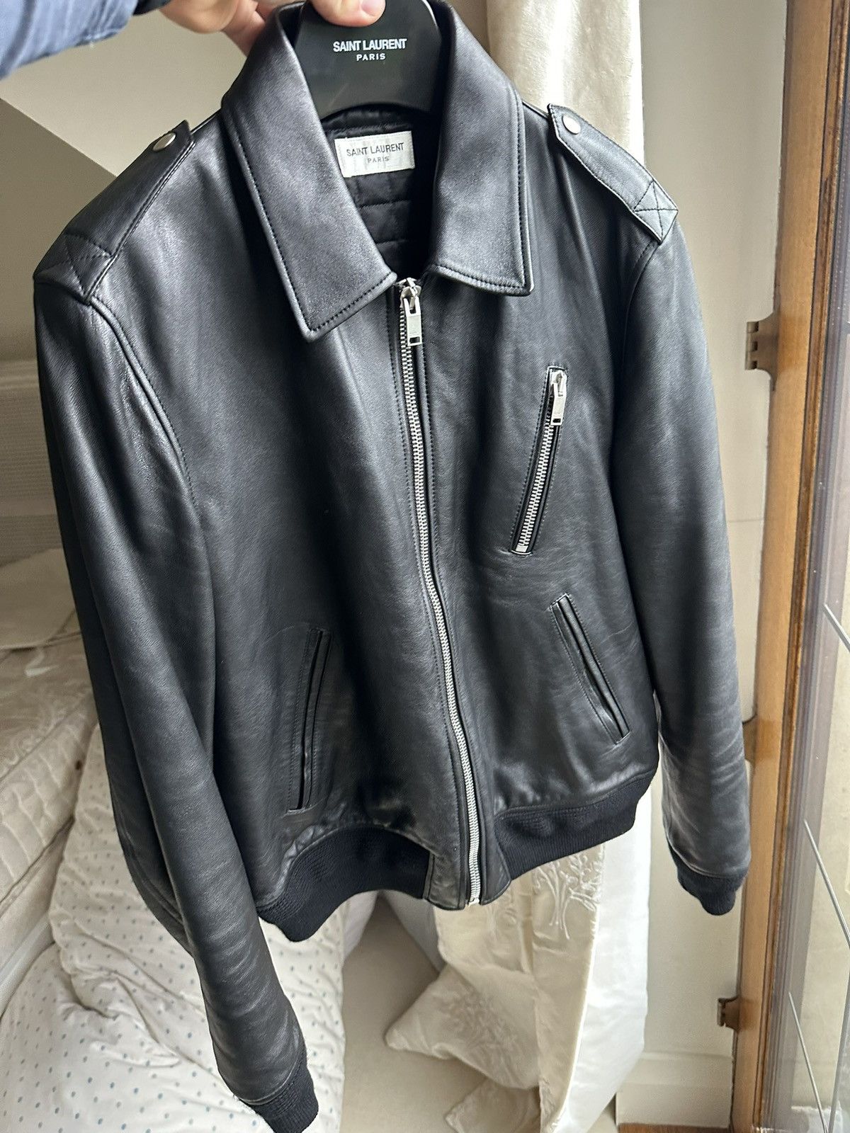 Saint Laurent Paris FW15 Saint Laurent aviator leather jacket 52 Hedi grail Size US L / EU 52-54 / 3 - 21 Thumbnail