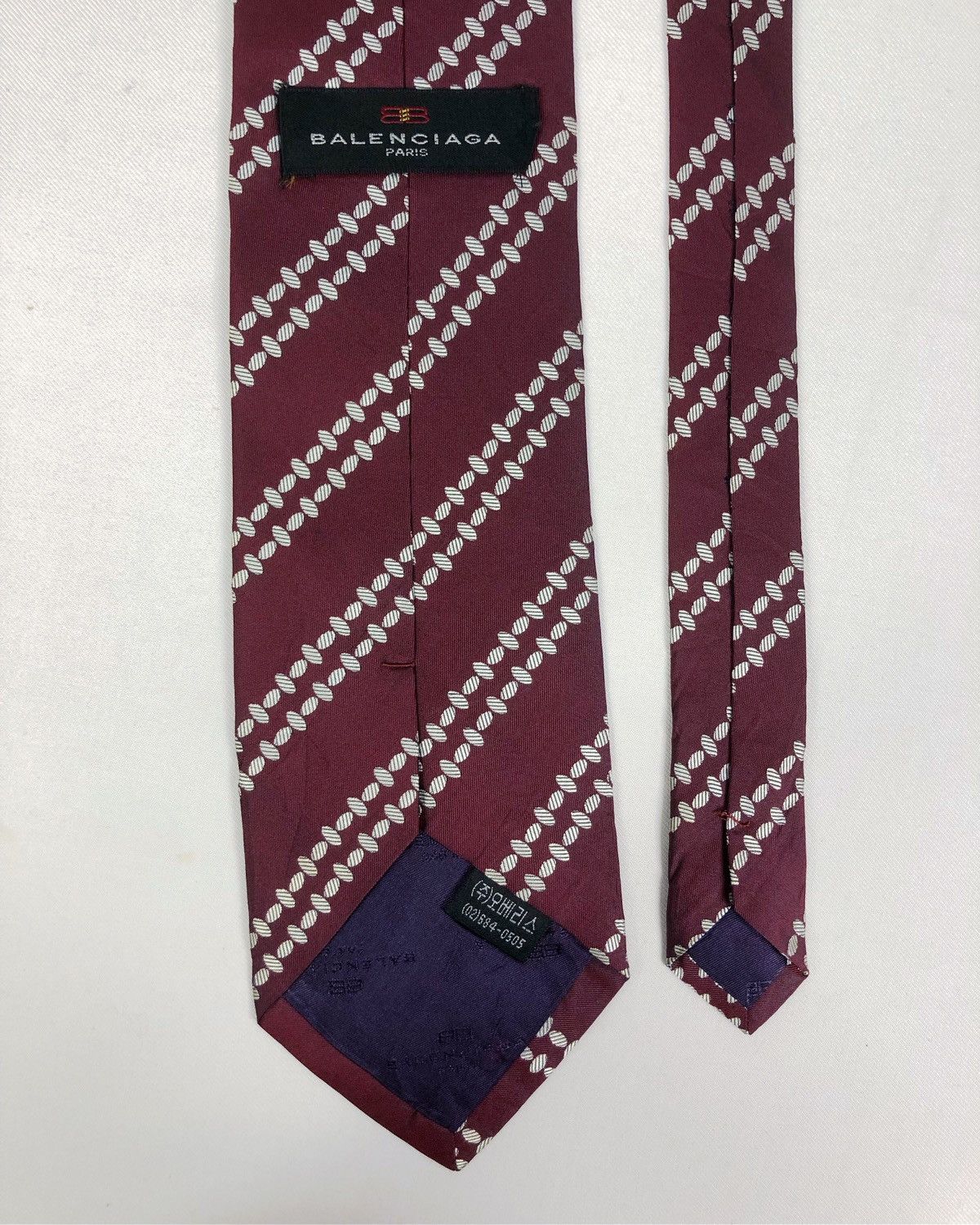Balenciaga Rare Vintage Balenciaga Stripes Silk Tie Size ONE SIZE - 4 Thumbnail