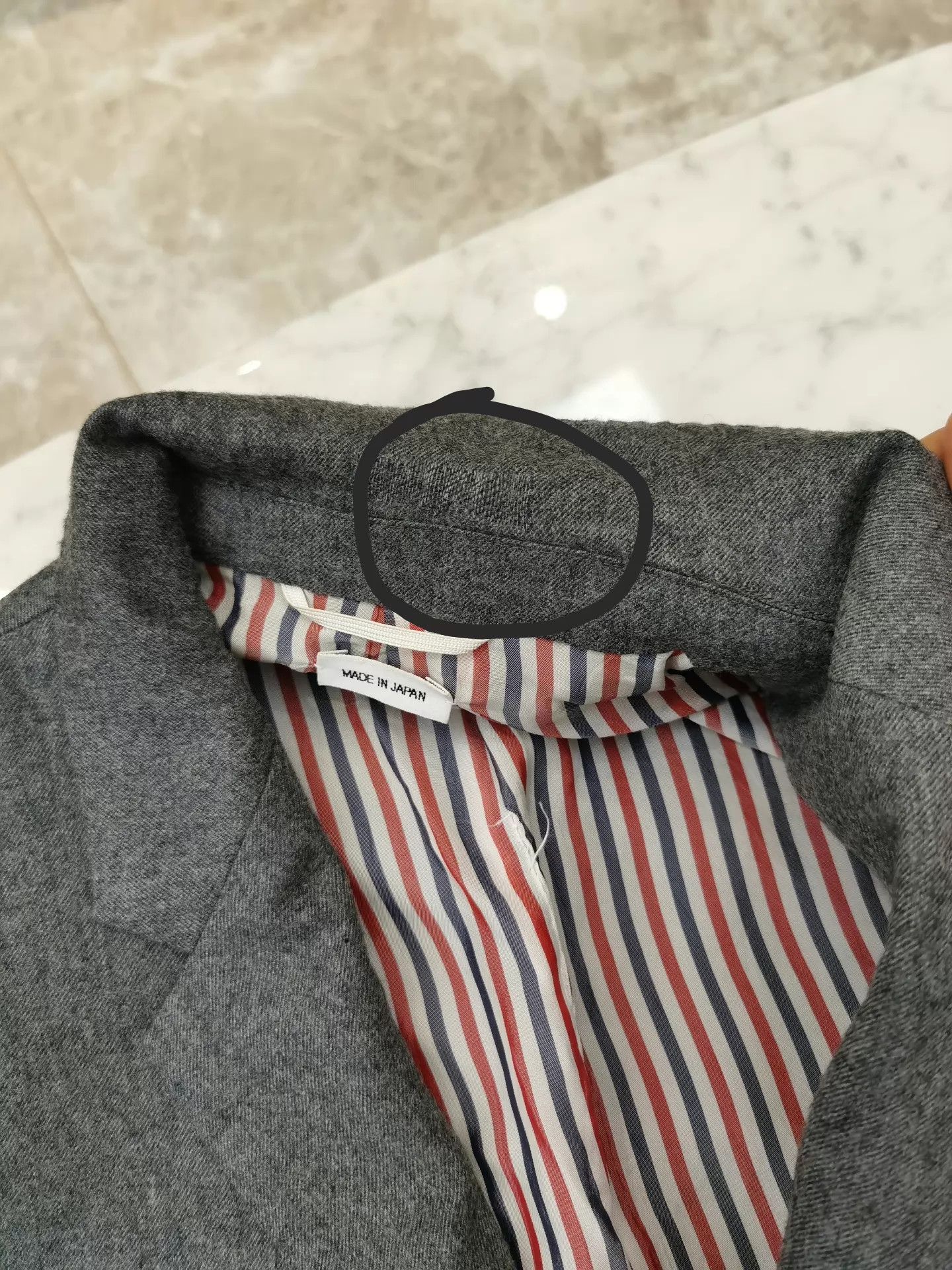 Thom Browne Thom Browne Wool Blazer Gray 2-3w, Collar Moth Size 1 Size US S / EU 44-46 / 1 - 9 Thumbnail