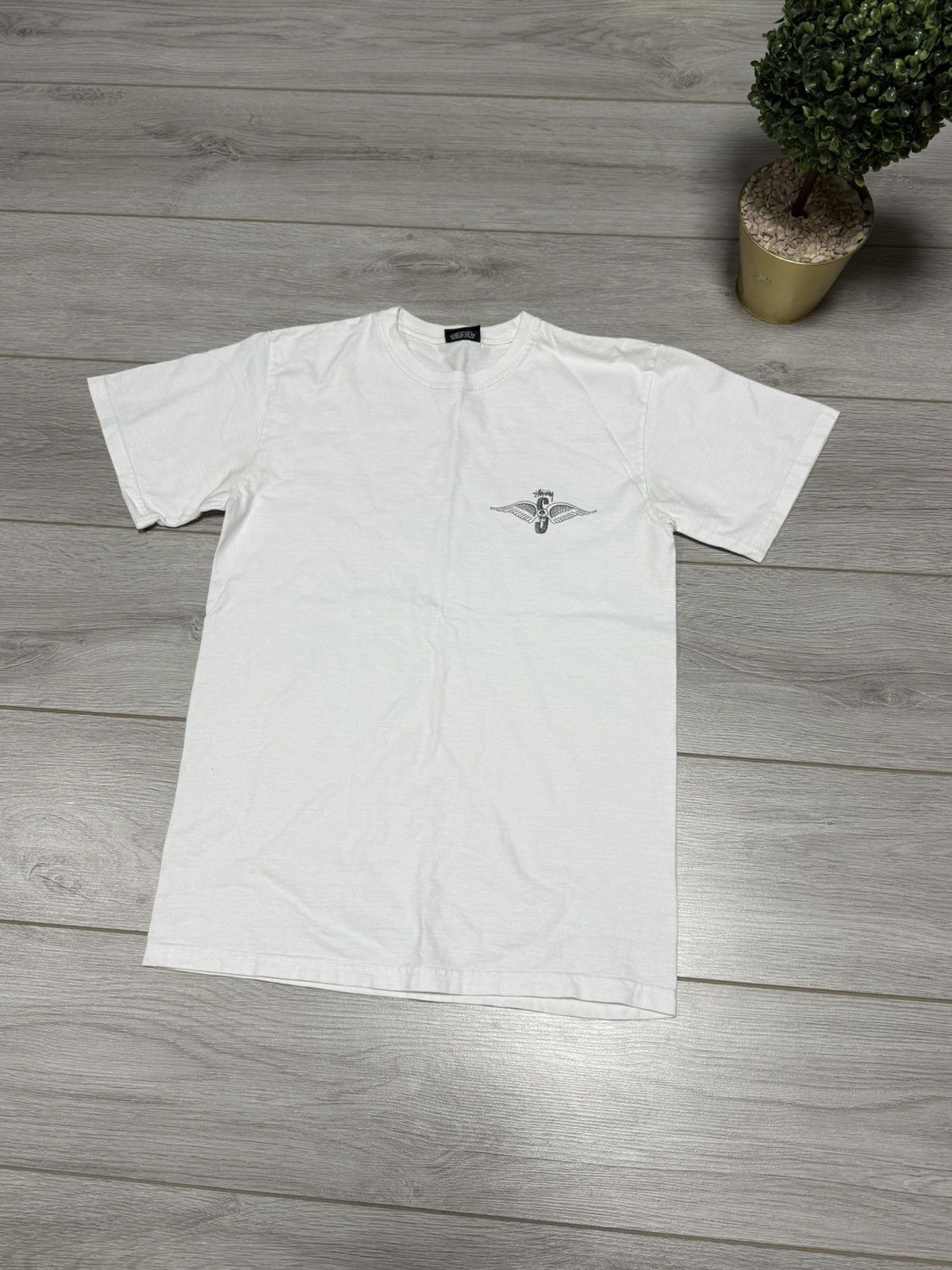 Stussy Stussy vintage big print logo skull wings tee shirt Size US S / EU 44-46 / 1 - 4 Thumbnail