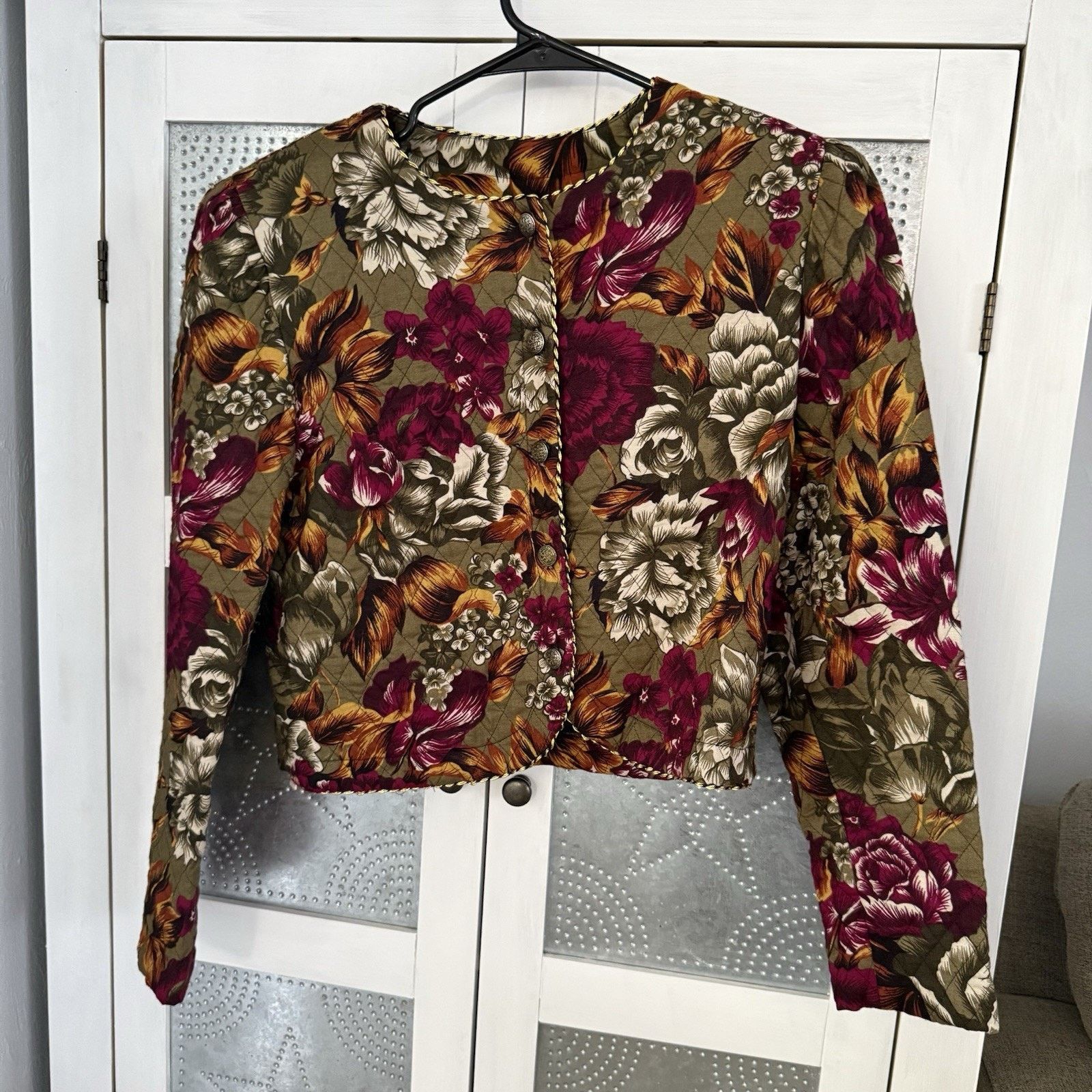 Vintage Vtg Jeffrey & Dara Floral Quilted Jacket 9/10 USA Hutley Size L / US 10 / IT 46 - 2 Thumbnail