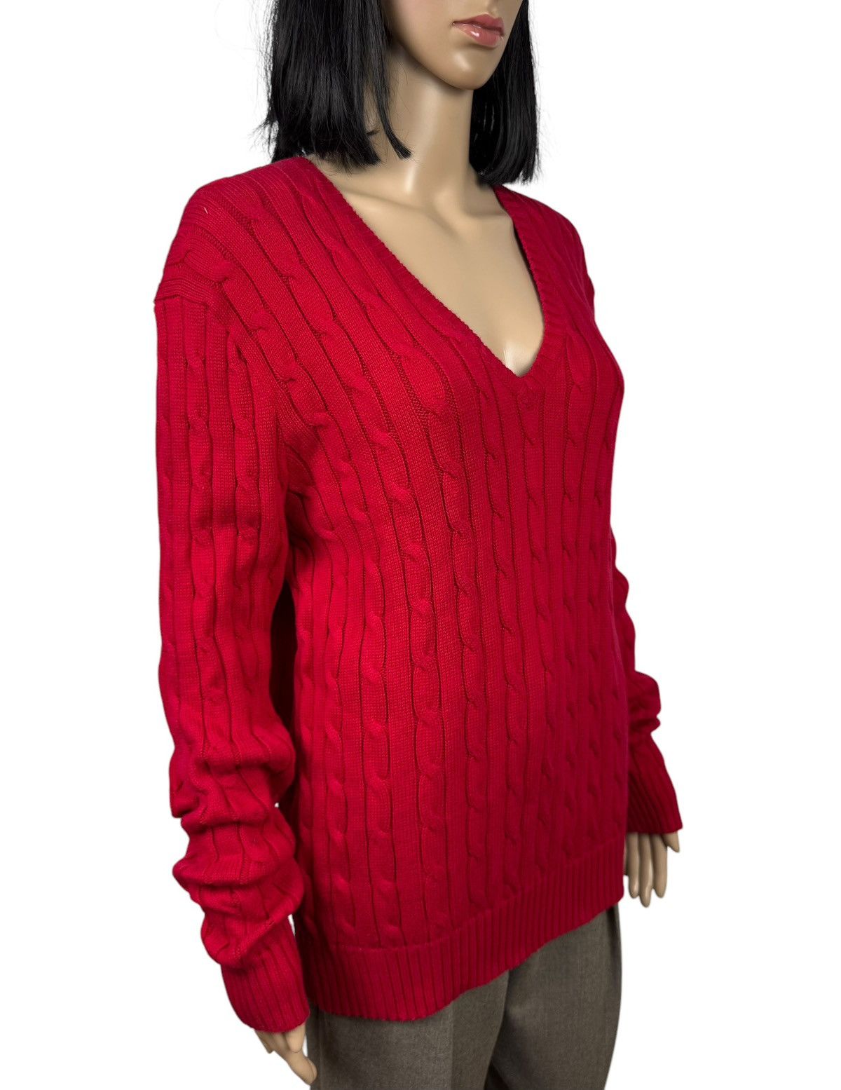 Polo Ralph Lauren Polo Ralph Lauren Red Cable Knit Sweater Cotton size XL Size M / US 6-8 / IT 42-44 - 3 Thumbnail