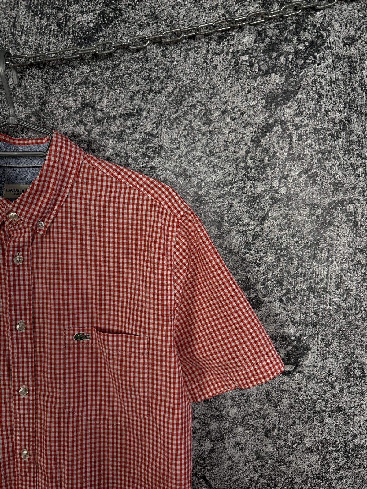 Lacoste Men’s Lacoste Short Sleeve Plaid Shirt Button Up Regular Fit Size US L / EU 52-54 / 3 - 2 Thumbnail