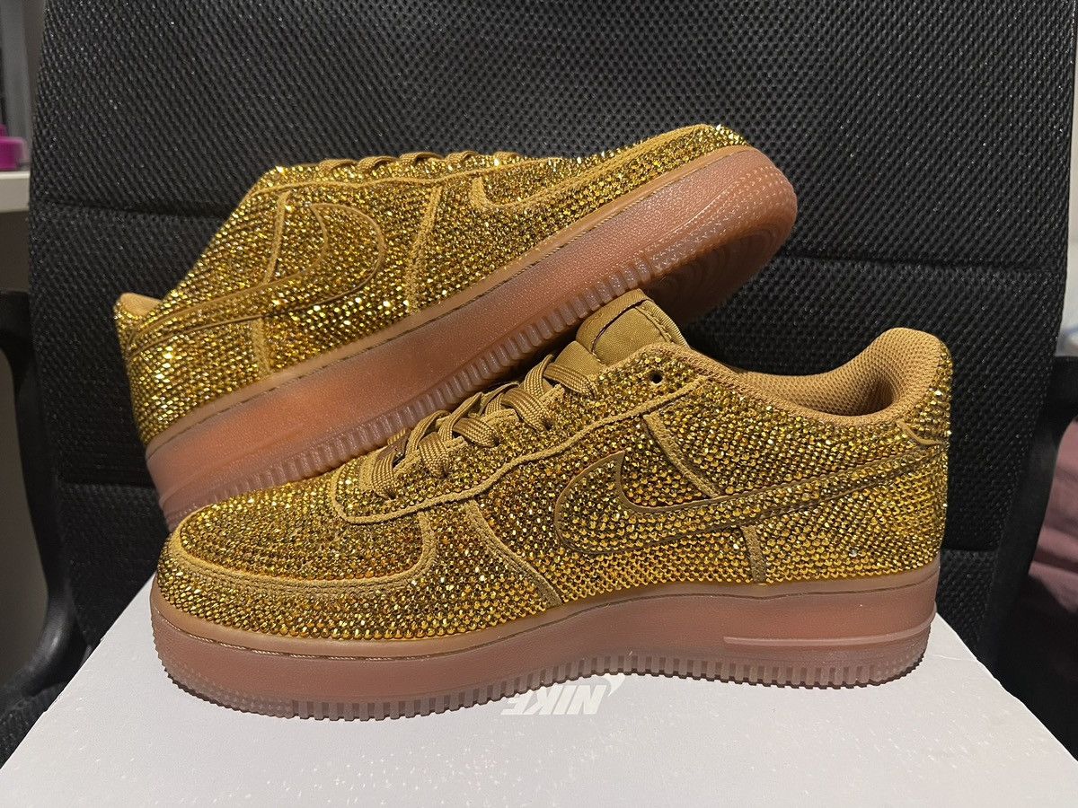 Nike Nike Air Force 1 golden crystal customized 1/1 Size US 8.5 / IT 38.5 - 3 Thumbnail