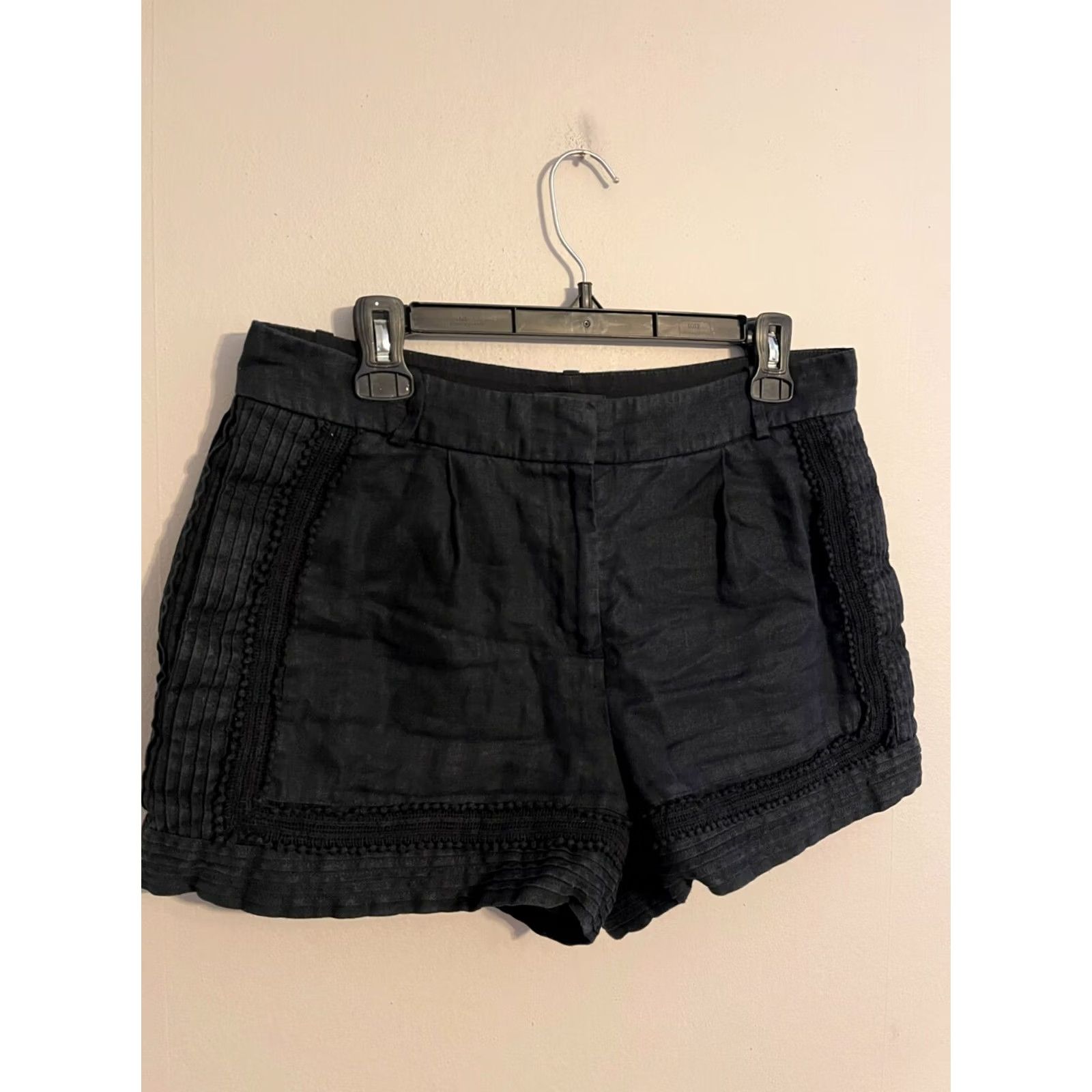 J.Crew J.CREW Ladies Navy Blue Linen Lace Trim Crochet Shorts - Women's 6 Size 24" / US 00 / IT 34 - 2 Thumbnail