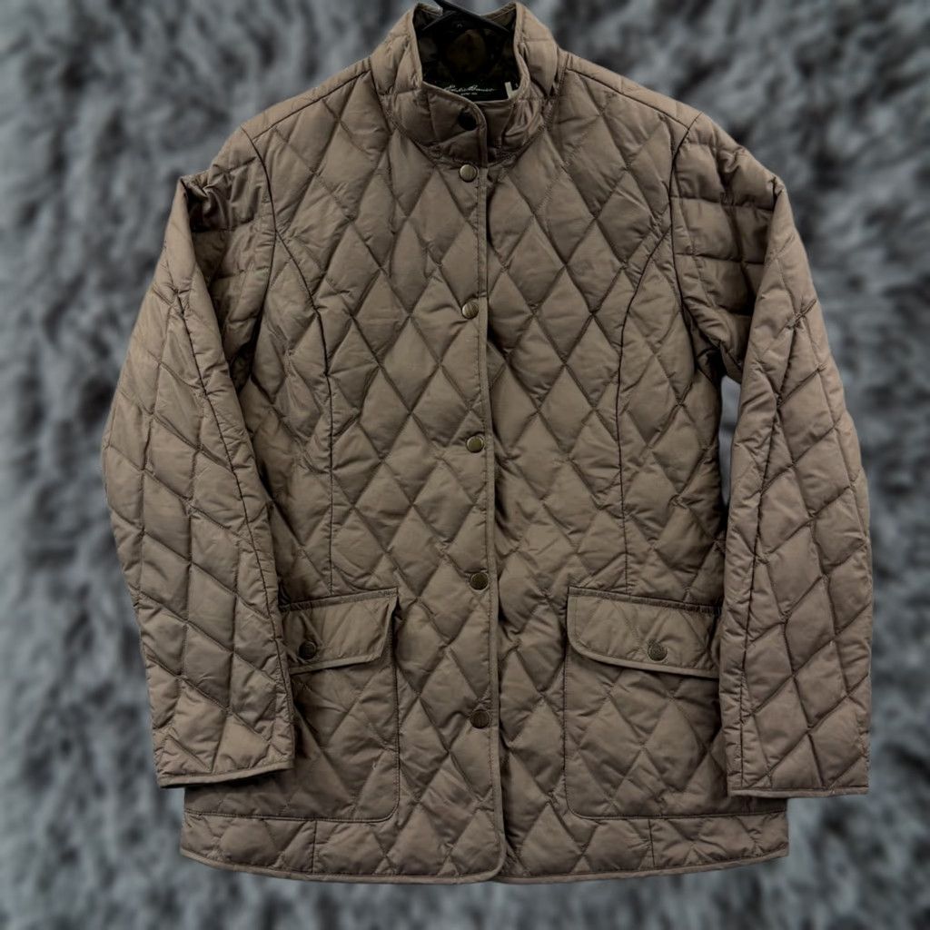 Eddie Bauer Eddie Bauer Puffer Jacket Women Small Brown EB550 Goose Down Quilted Lightweight Jacket Size S / US 4 / IT 40 - 1 Thumbnail