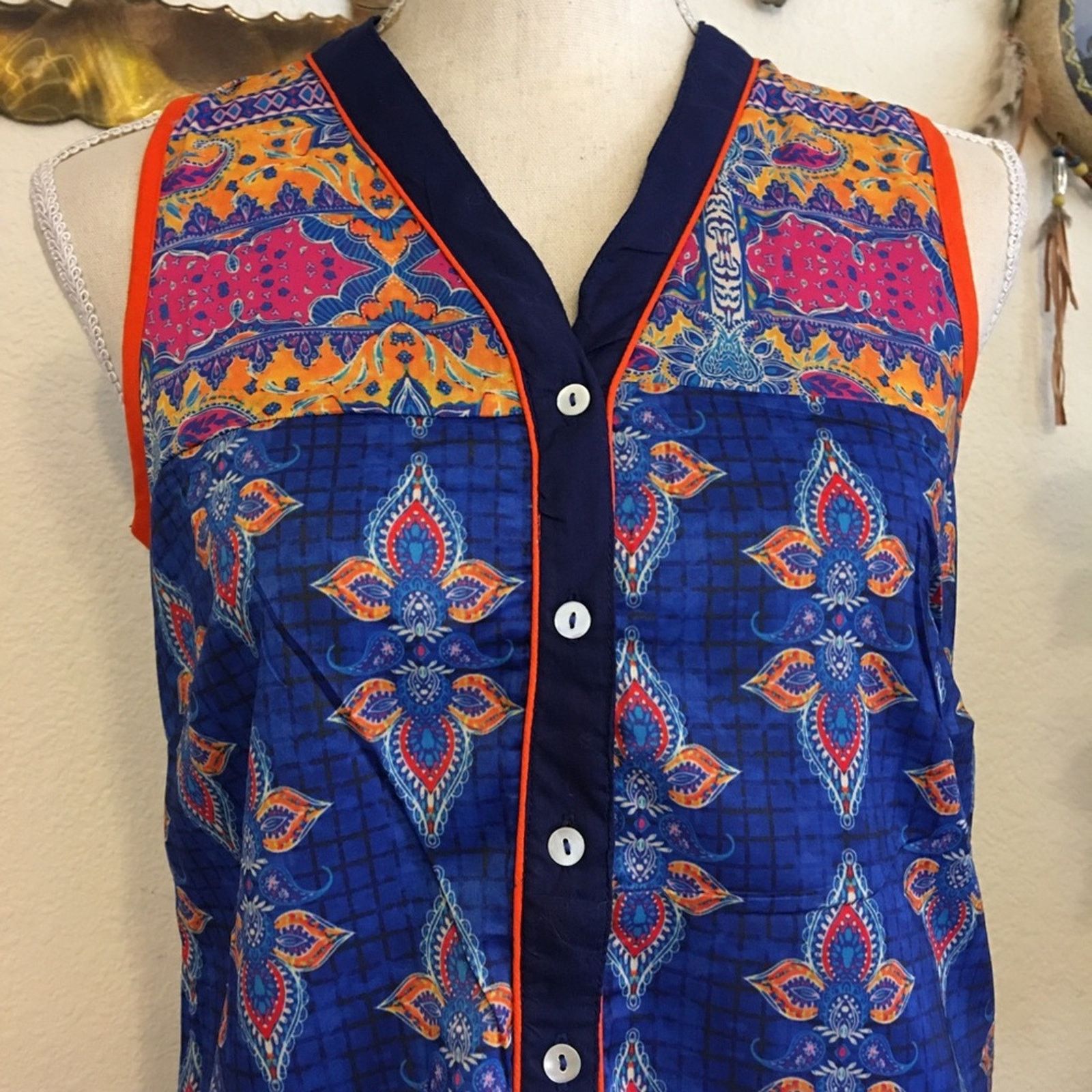 Designer Bohemania button front hi low summer dress Size S / US 4 / IT 40 - 3 Thumbnail