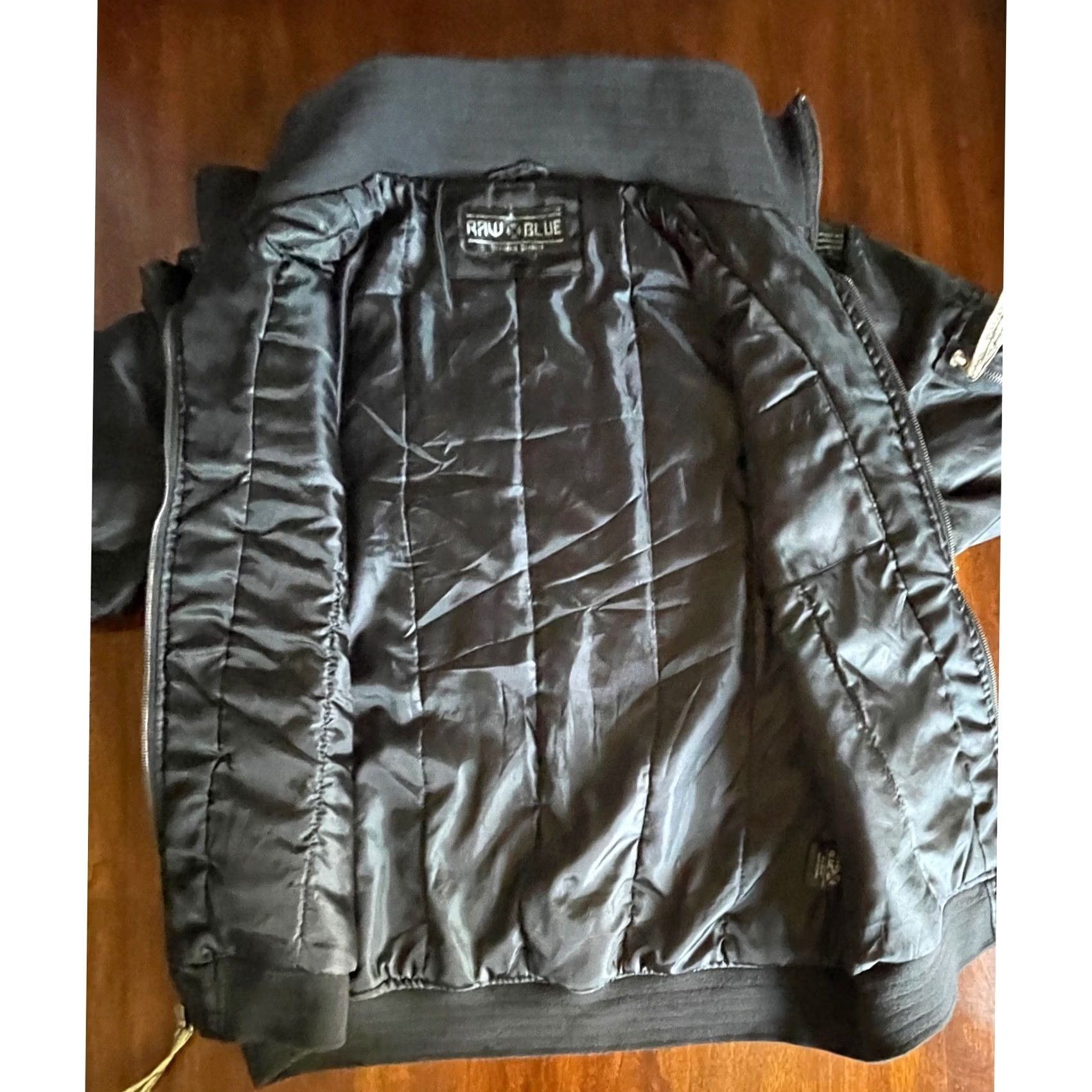 Vintage Raw Blue Mens XL Bomber Jacket Military Pilot Style Black Full Zip Size US XL / EU 56 / 4 - 6 Thumbnail
