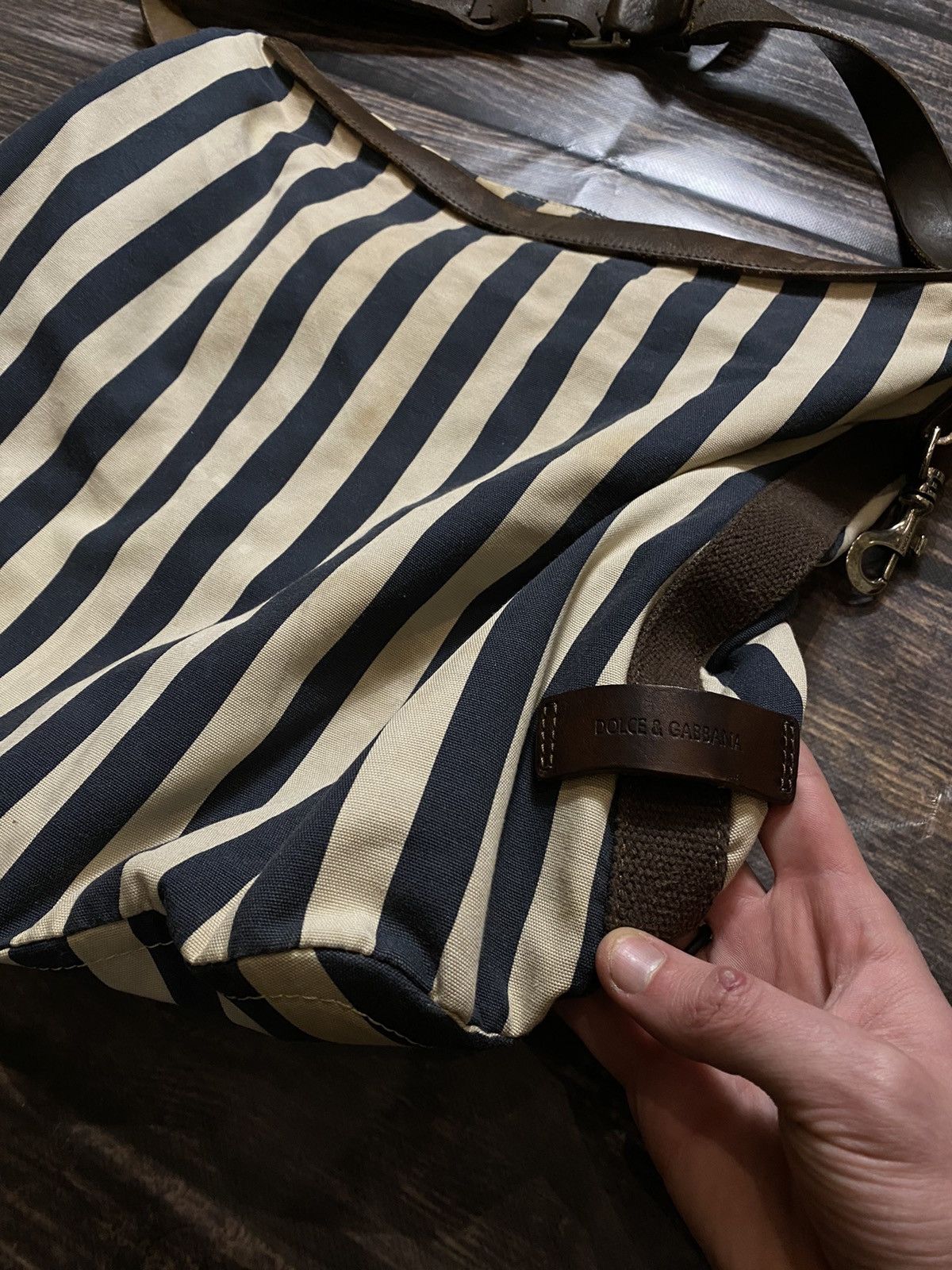 Dolce & Gabbana × Vintage 🔥DOLCE GABBANA STRIPED LEATHER BAG Size ONE SIZE - 5 Thumbnail