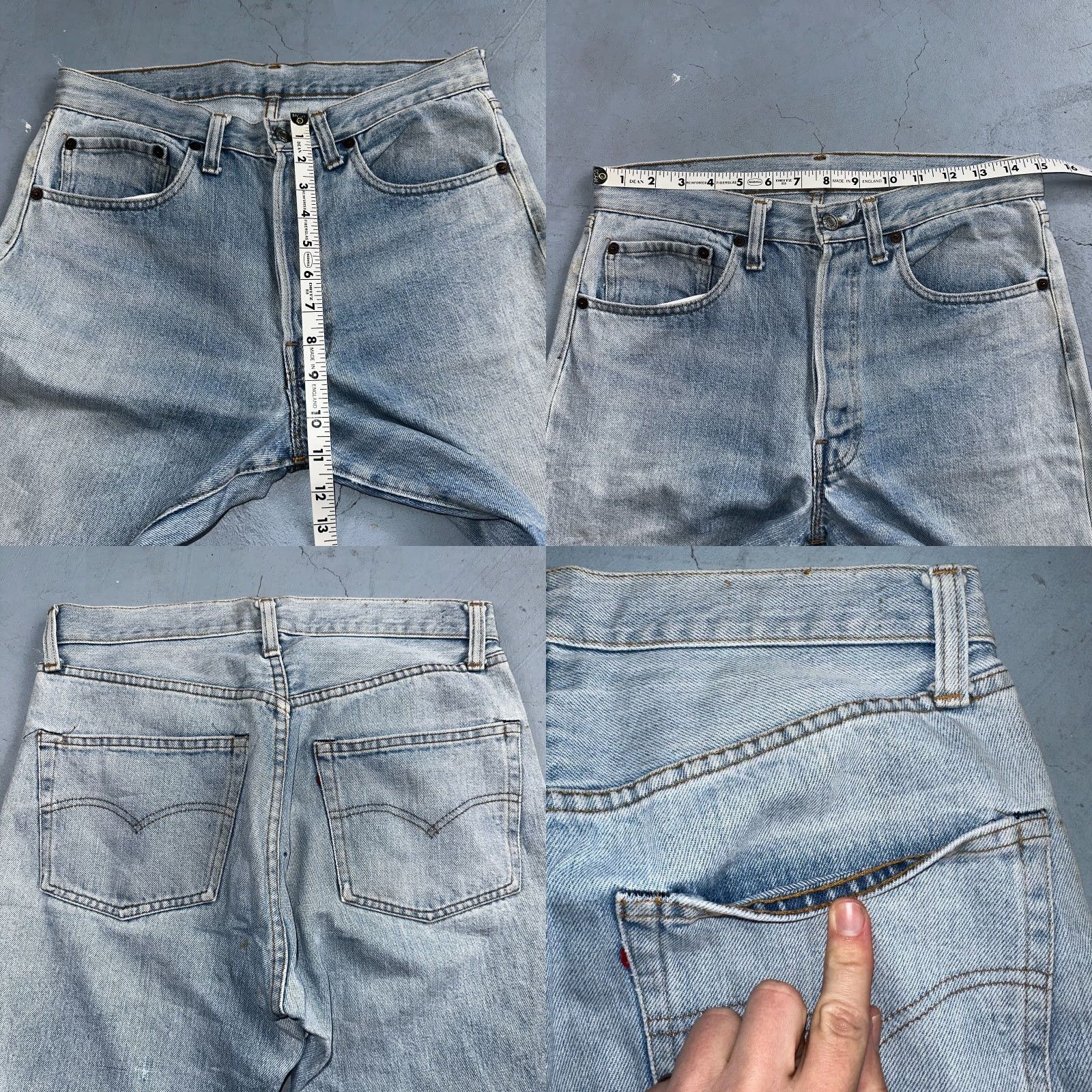 Levi's Levis 501 Vintage 80s Redline Selvedge USA XX Jeans Light Wash 1980s Act 30x29 Size US 30 / EU 46 - 9 Thumbnail