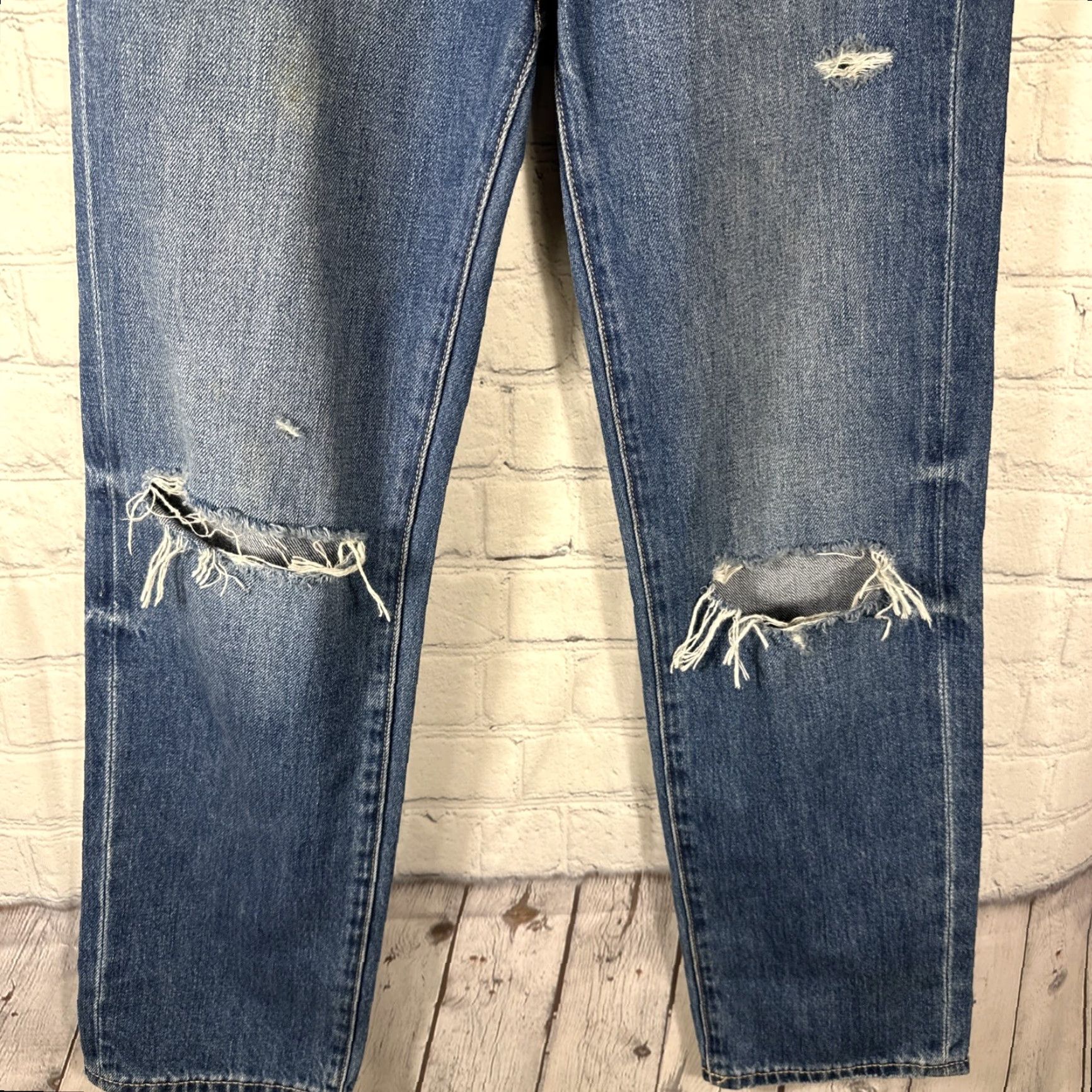 Pistola PISTOLA Jeans Charlie High Rise Straight Ankle Women’s 24 Distressed Blue Denim Button Fly 27in Inseam Regular Mens Womens Girls? Size 42" / US 20 - 4 Thumbnail