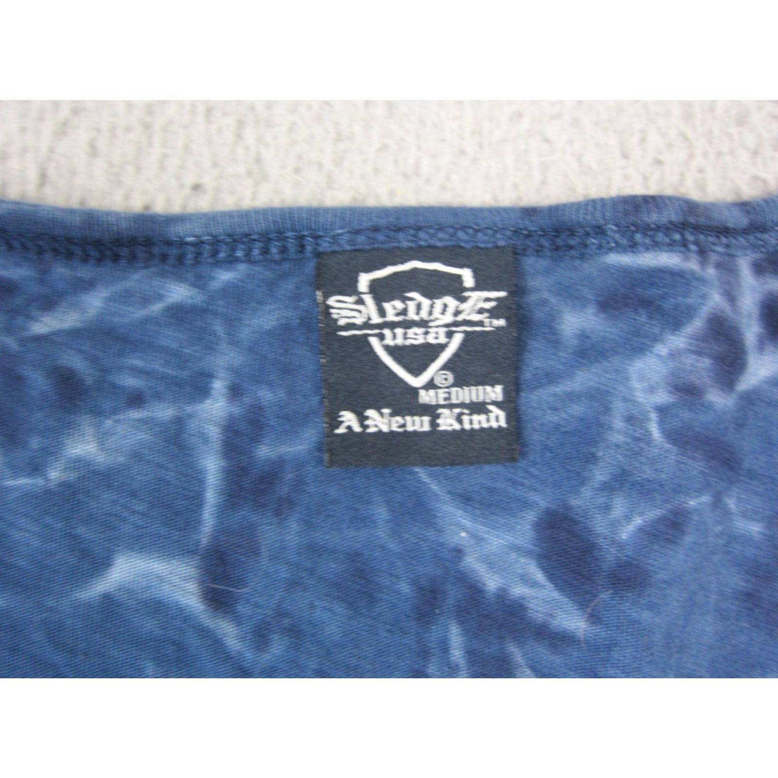 Vintage Sledge Shirt Womens M Blue Tie Dye Beaded Short Sleeve USA Made Size M / US 6-8 / IT 42-44 - 3 Thumbnail