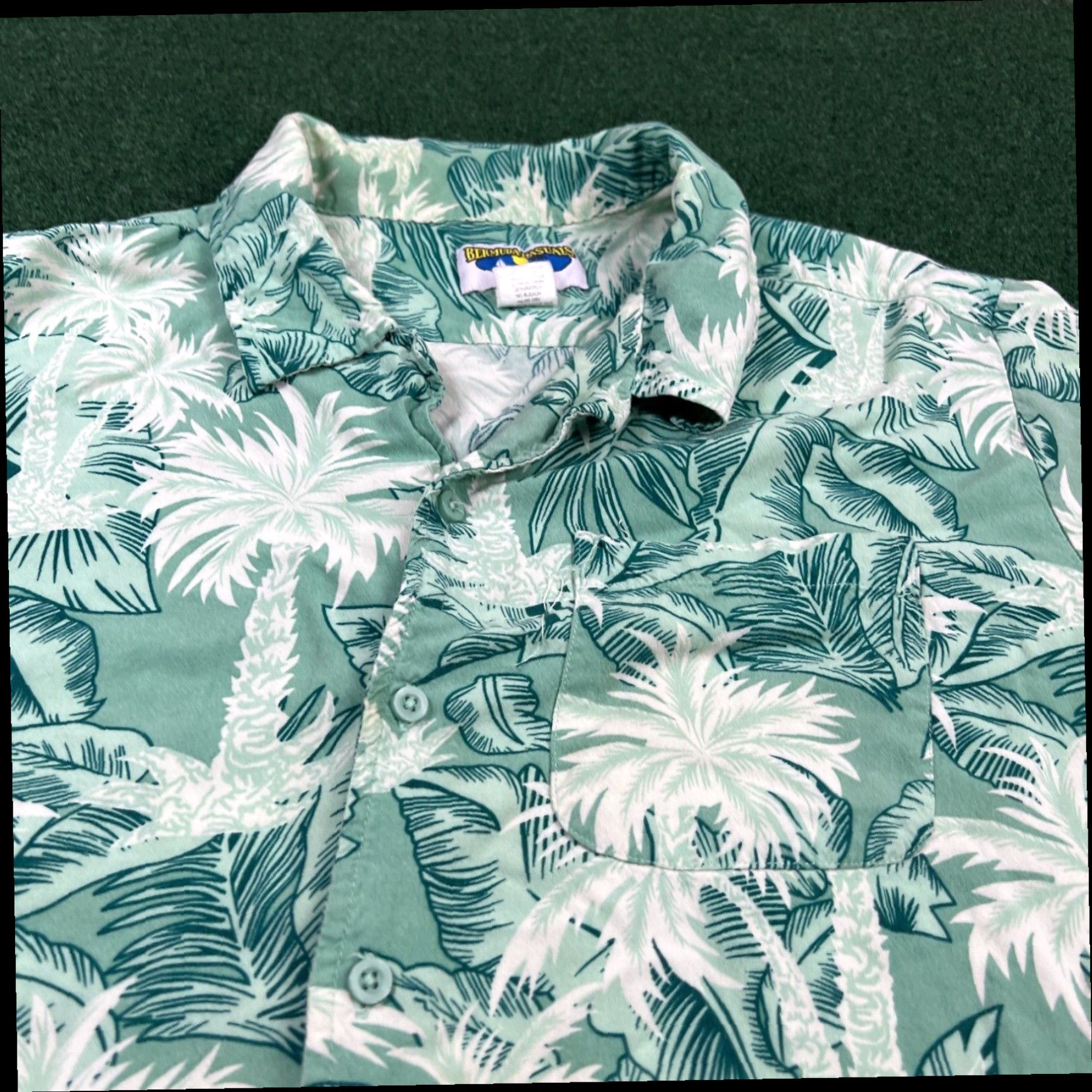 Vintage Bermuda Bay Vintage 80s 90s Hawaiian Rayon Shirt Green Mens Sz XL Fast Shipping Size US XL / EU 56 / 4 - 4 Thumbnail