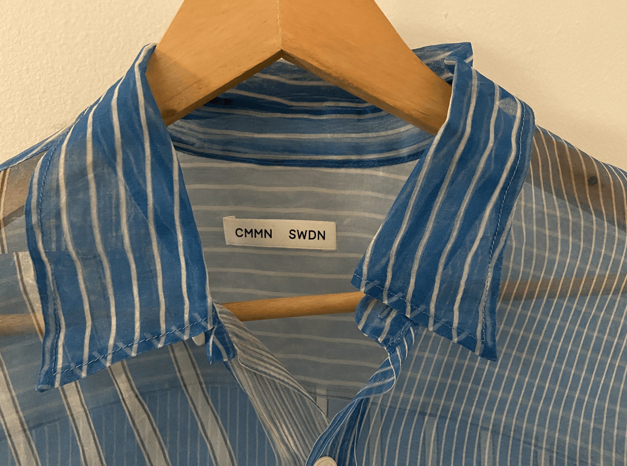 CMMN SWDN CMMN SWDN - Blue Cecil Strike Off Striped Button Up Shirt Size US XL / EU 56 / 4 - 5 Thumbnail