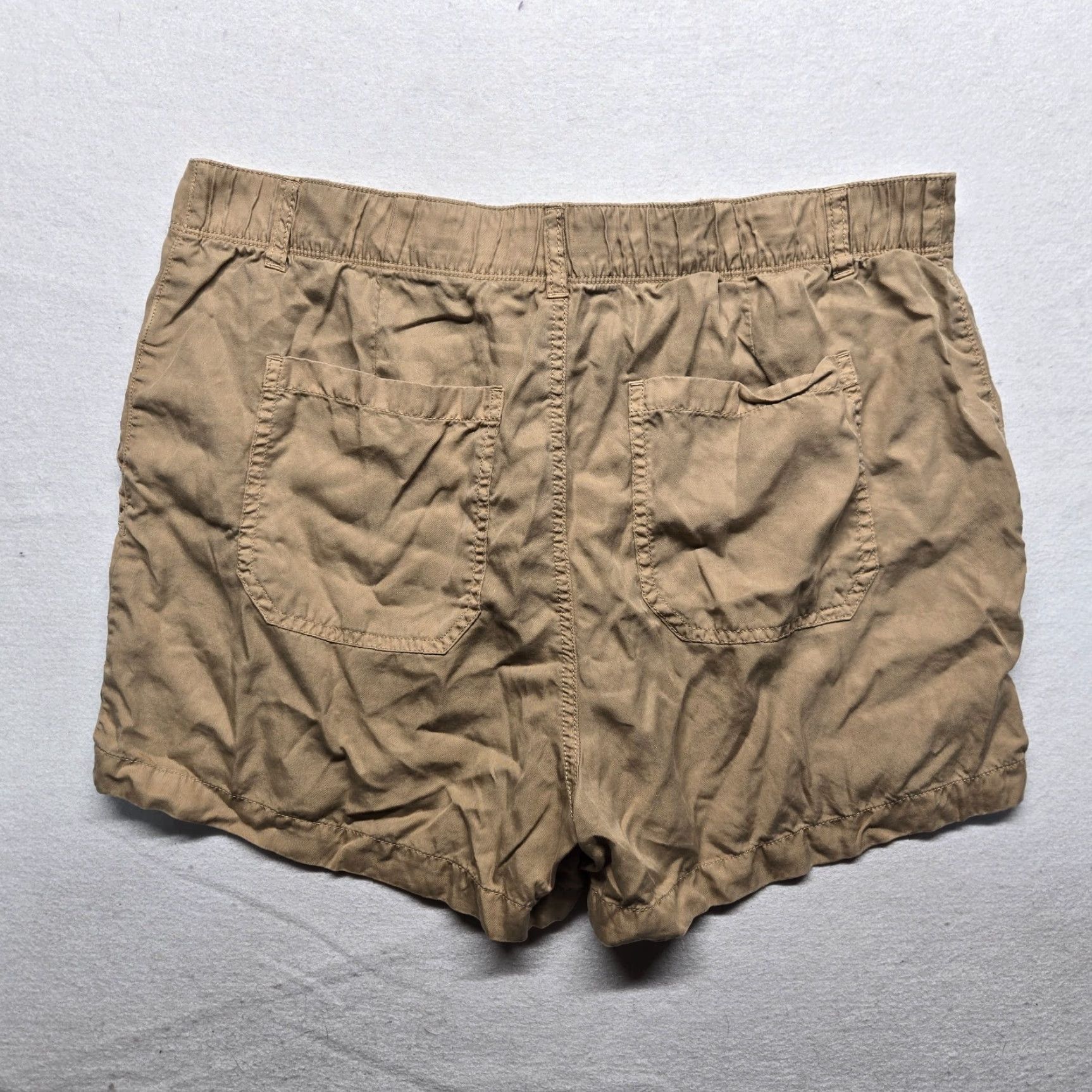 Vintage Social Standard Solid Tan Mid Rise Fortune Tencel Short Adult Women's Size XL Size 40" / US 18 - 7 Thumbnail