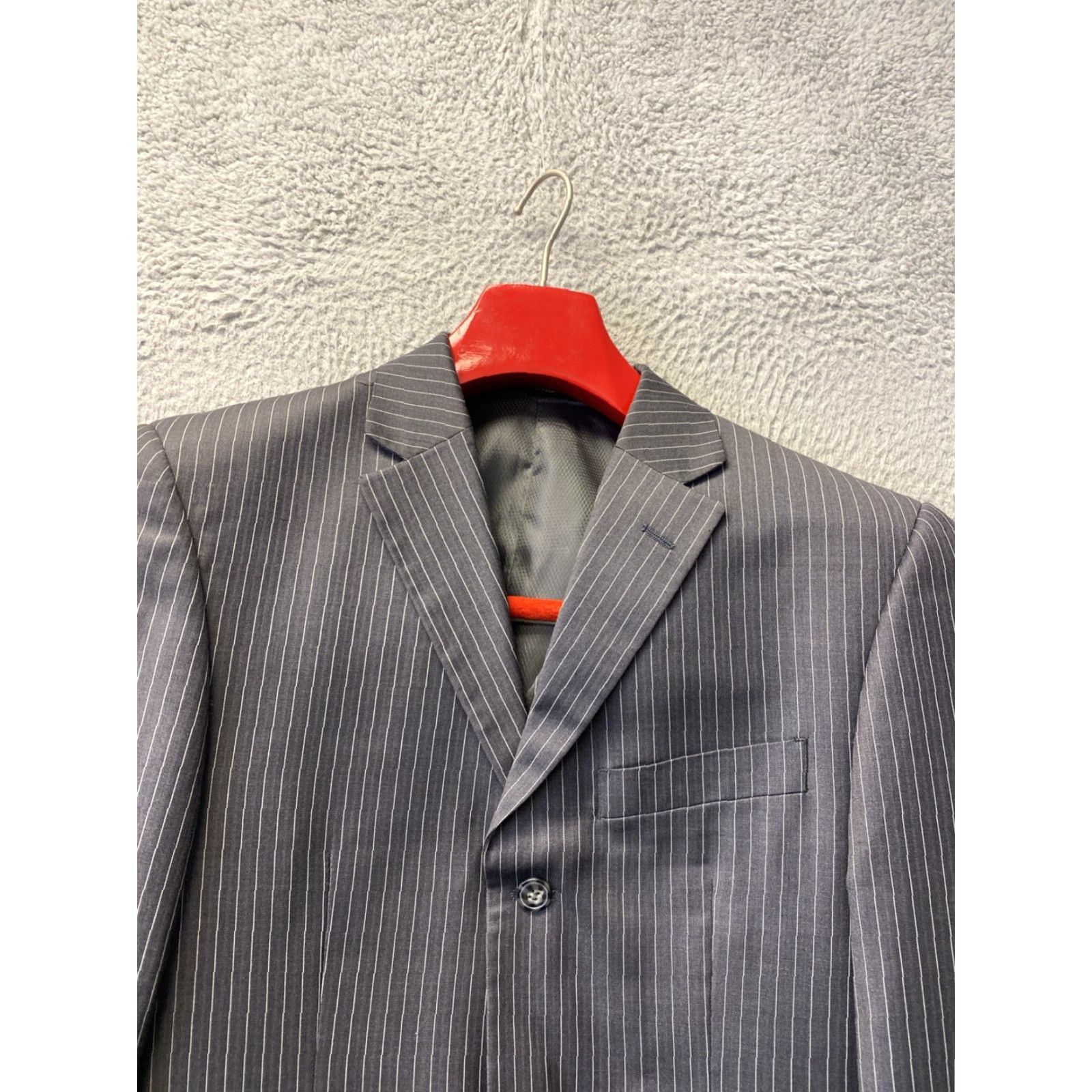 Vintage Giorgio Cosani 3 Piece Suit Wool Gray Striped Size 38R Regular Fit Mens 90s Size 38R - 3 Thumbnail
