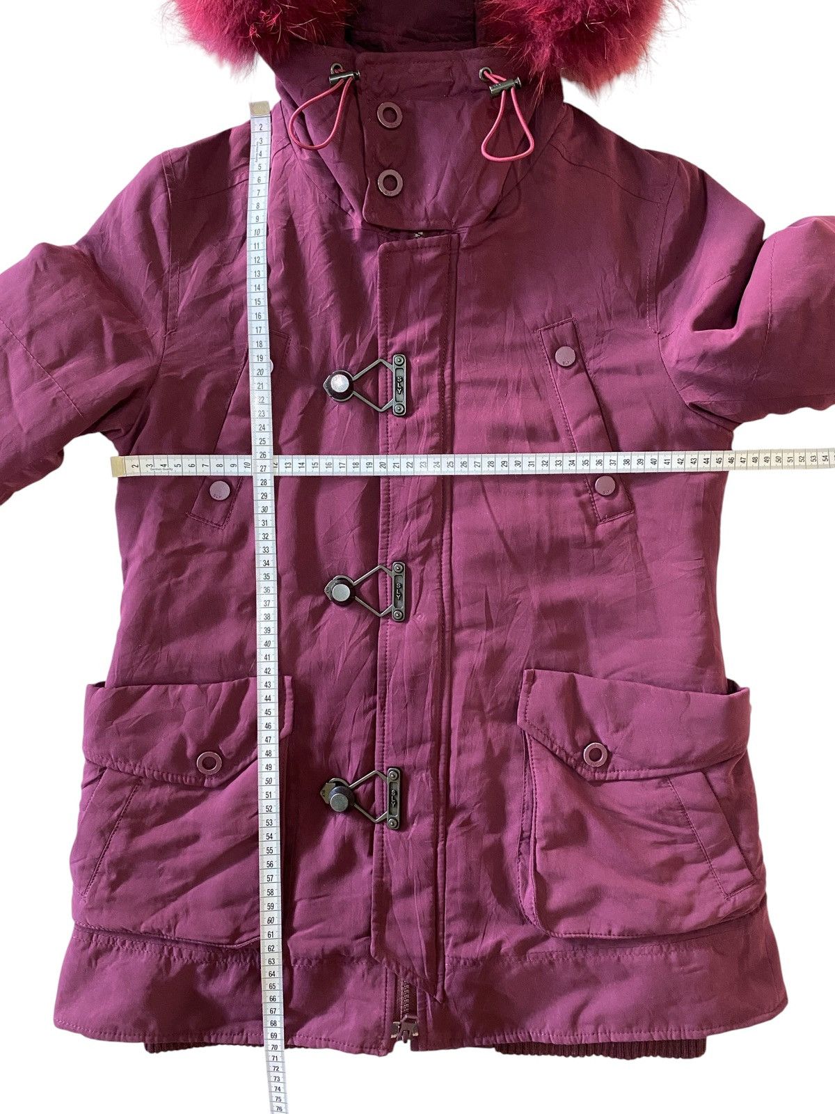 SLY Sly Burgundy Fur Hood Parka Jacket Winter Coat Toggle Button Size US S / EU 44-46 / 1 - 18 Thumbnail