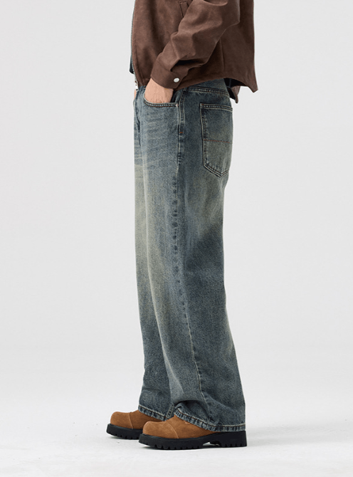 Japanese Brand × Jean Washed distressed all-match cleanfit loose vintage jeans Size US 32 / EU 48 - 3 Thumbnail