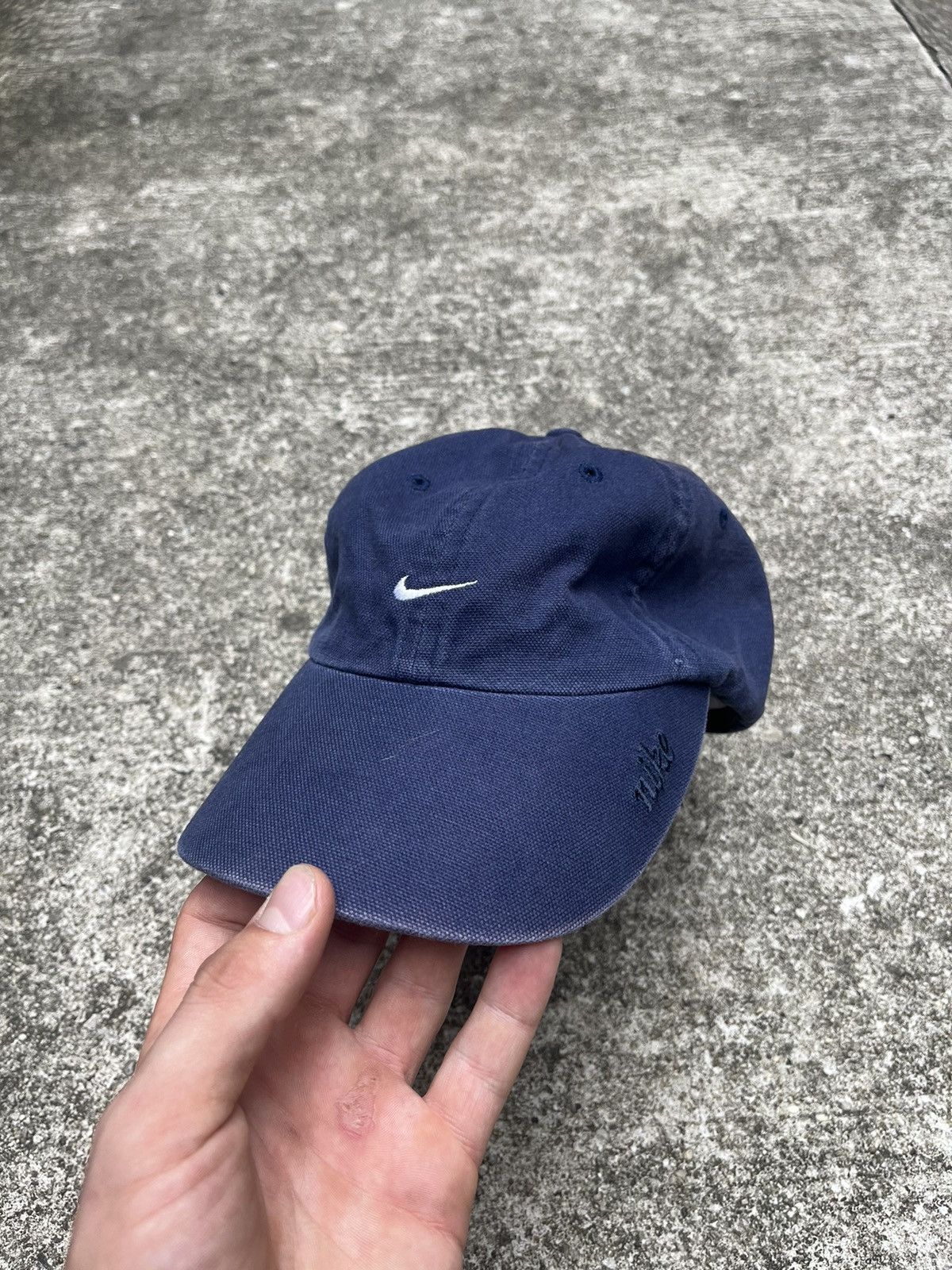 Nike Y2K Vintage Logo Nike Center Swoosh Drill Cap Size ONE SIZE - 2 Thumbnail